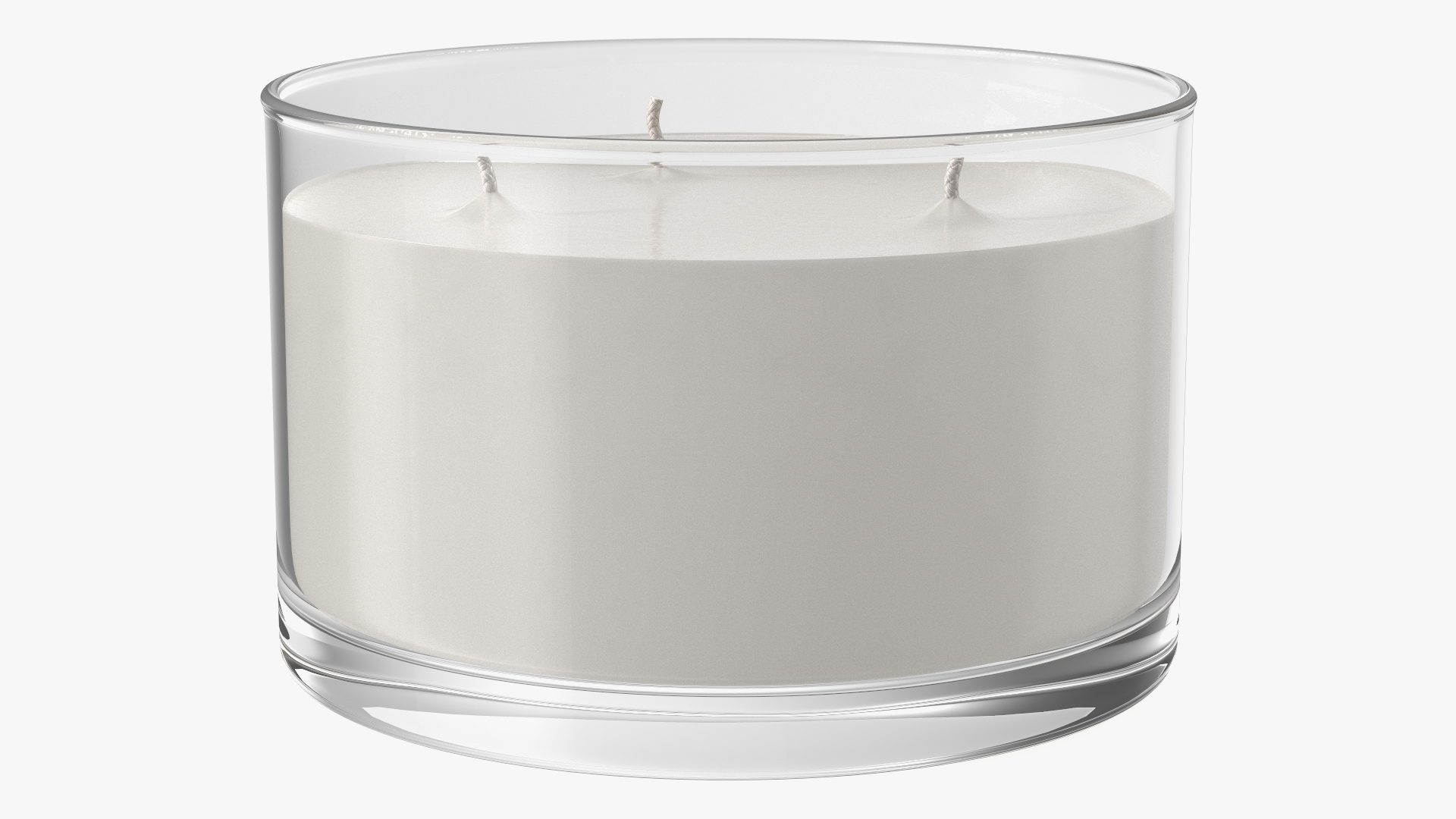 3D Scented Candle White with 3 Wicks model