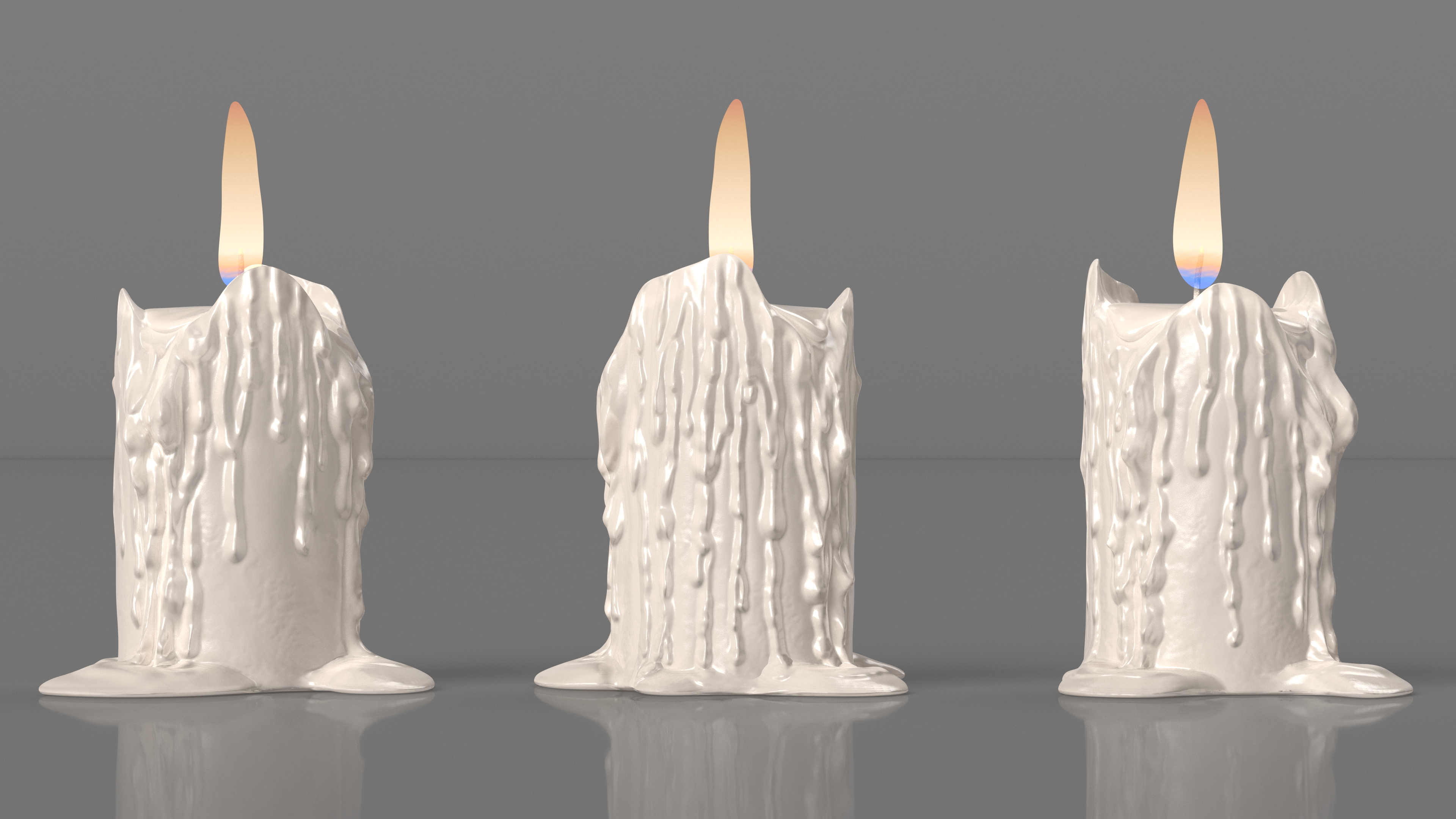 3D model Burning Candle White