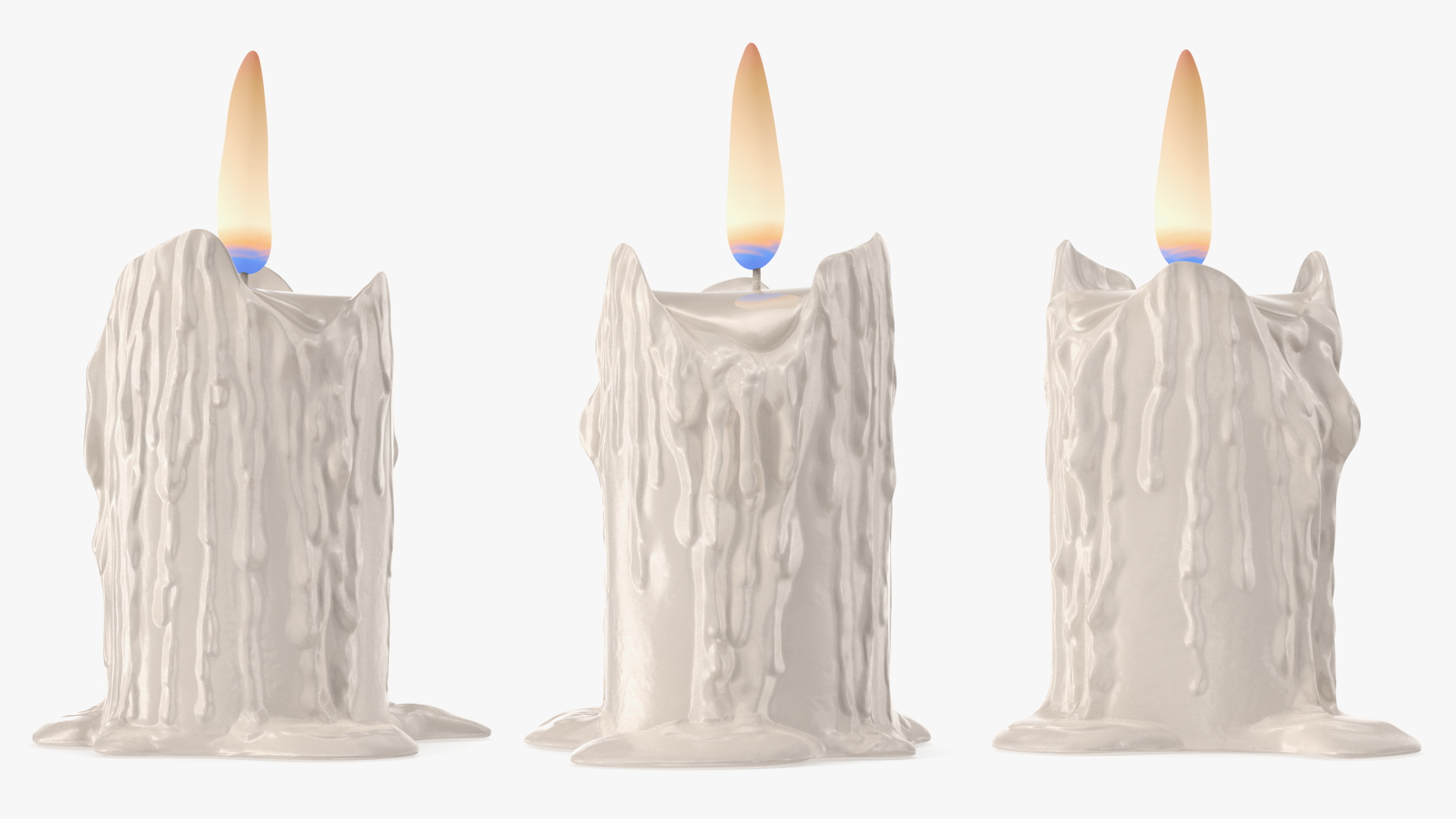 3D model Burning Candle White