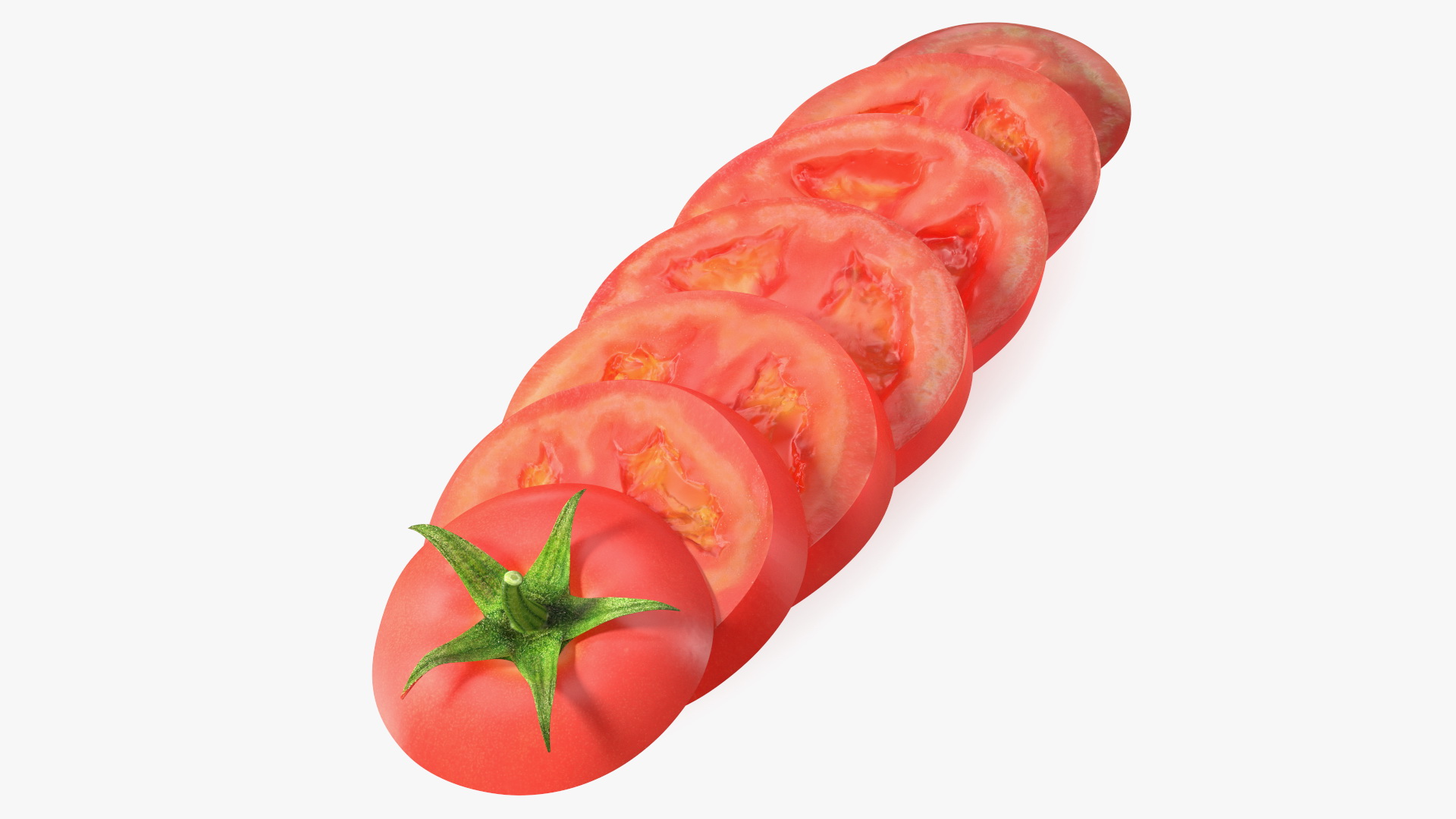 Sliced Tomato Lying 3D model