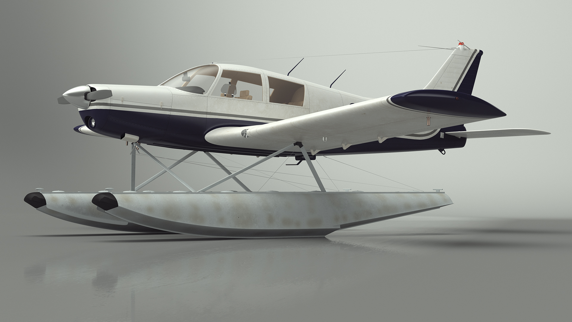 3D Single Engine Seaplane Piper PA-28 Cherokee model