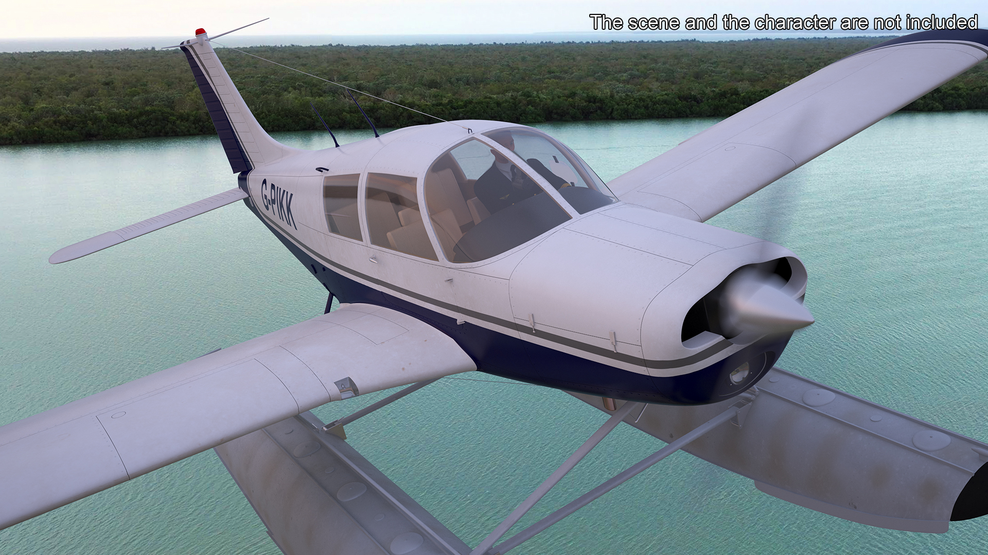 3D Single Engine Seaplane Piper PA-28 Cherokee model