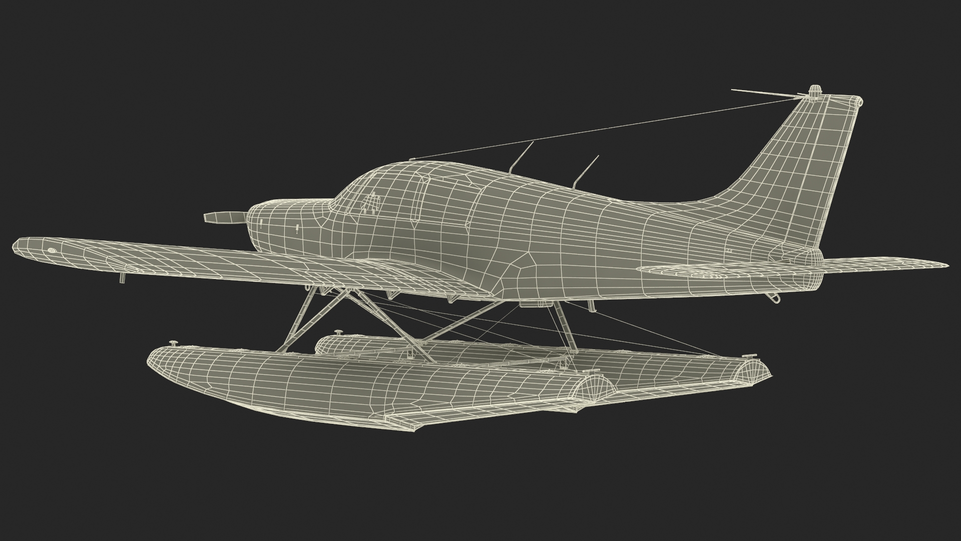 3D Single Engine Seaplane Piper PA-28 Cherokee model