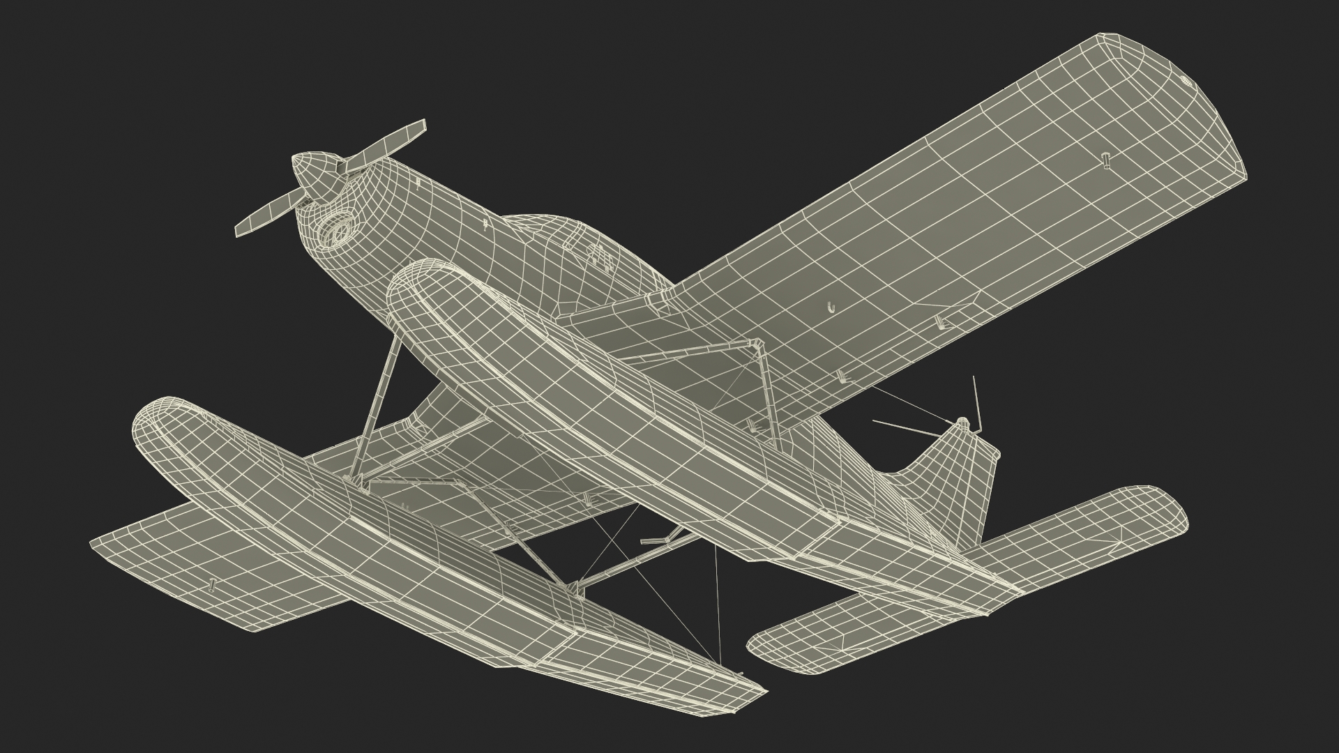 3D Single Engine Seaplane Piper PA-28 Cherokee model