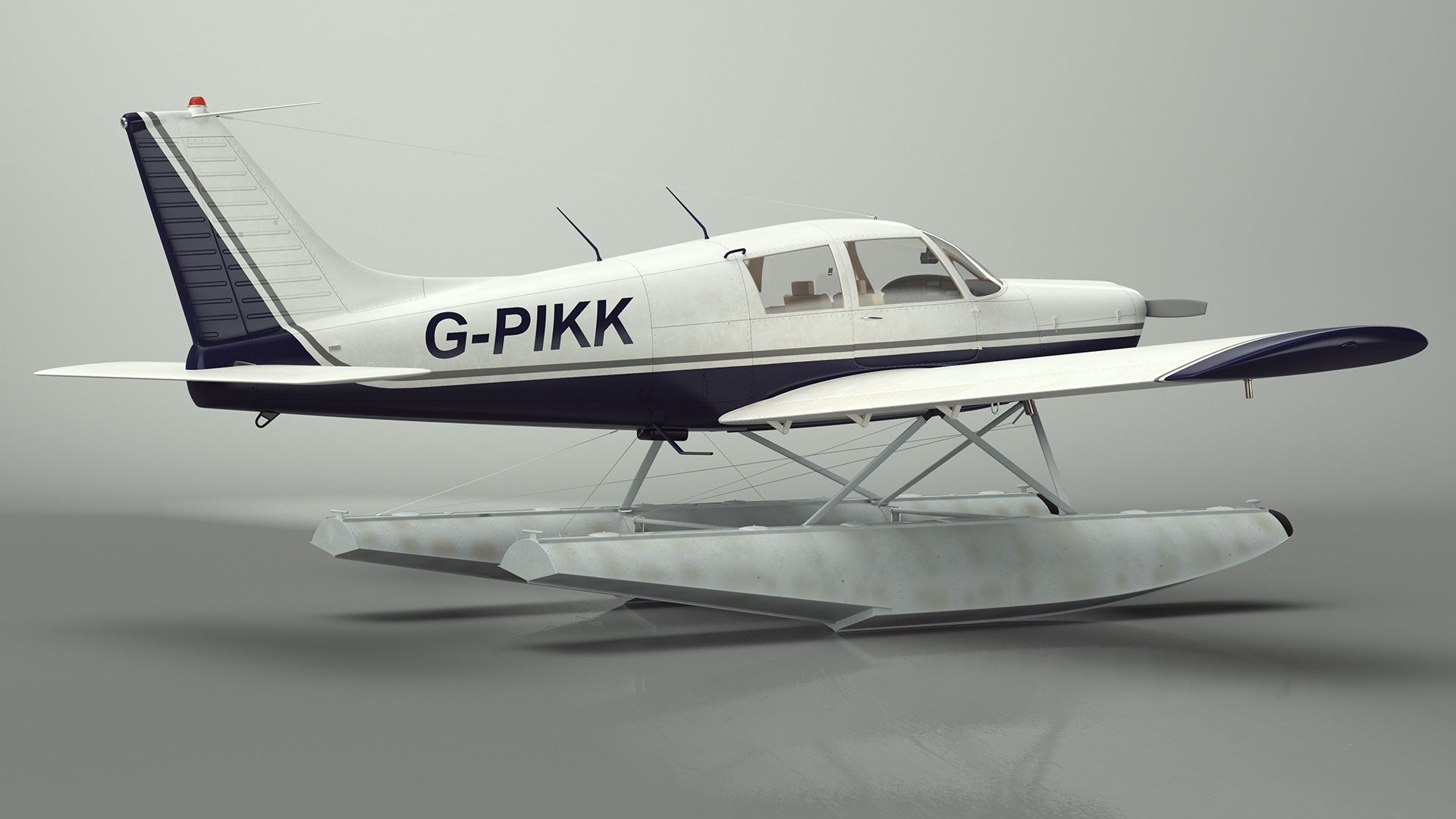 3D Single Engine Seaplane Piper PA-28 Cherokee model