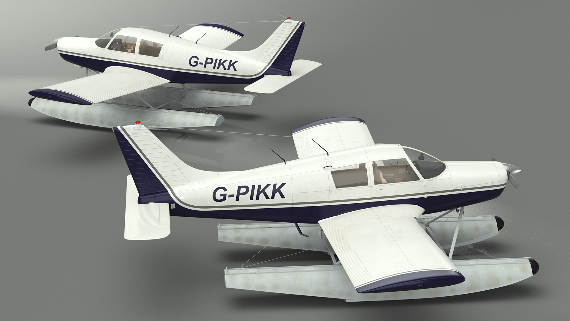 3D Single Engine Seaplane Piper PA-28 Cherokee model
