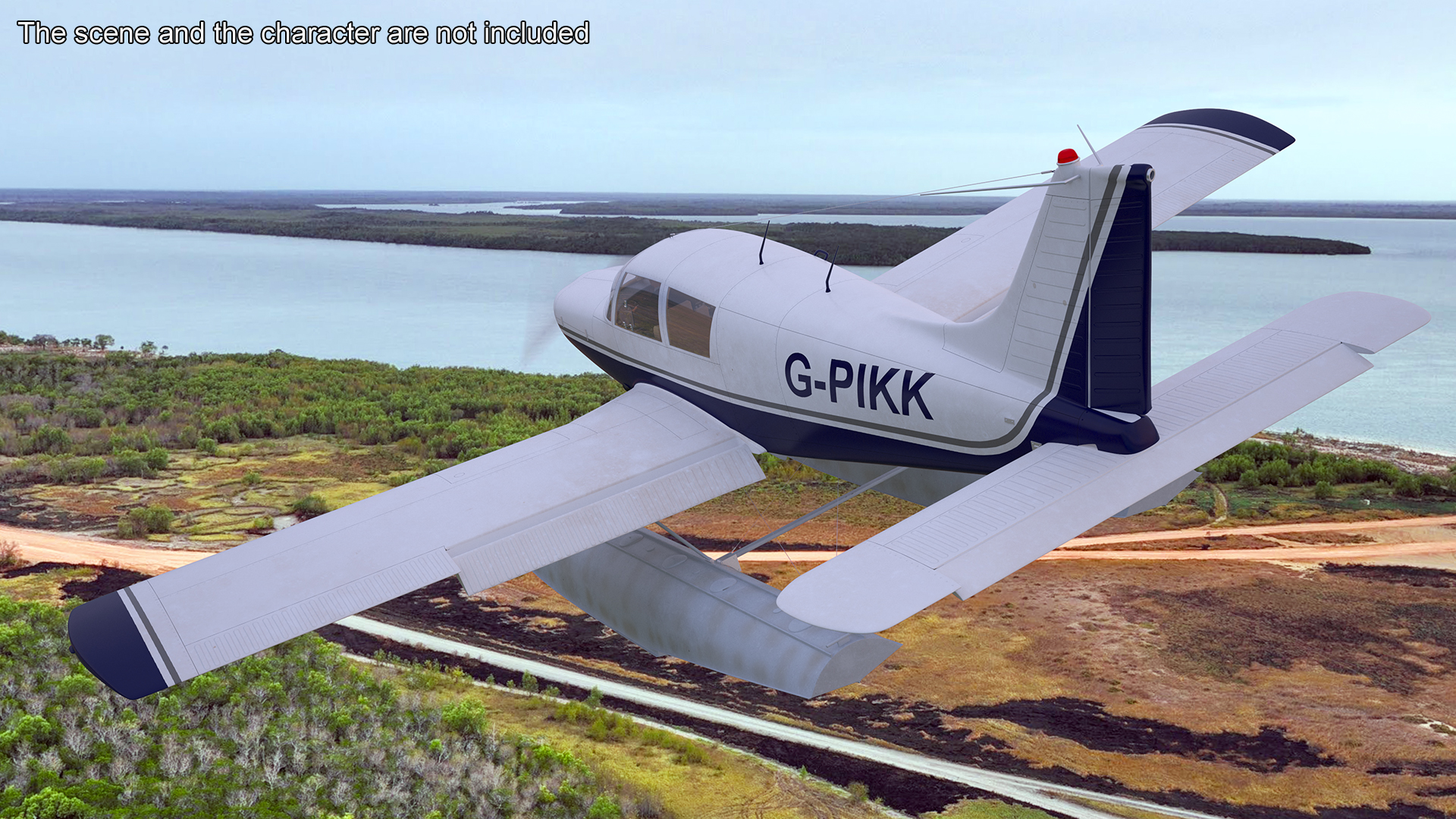 3D Single Engine Seaplane Piper PA-28 Cherokee model