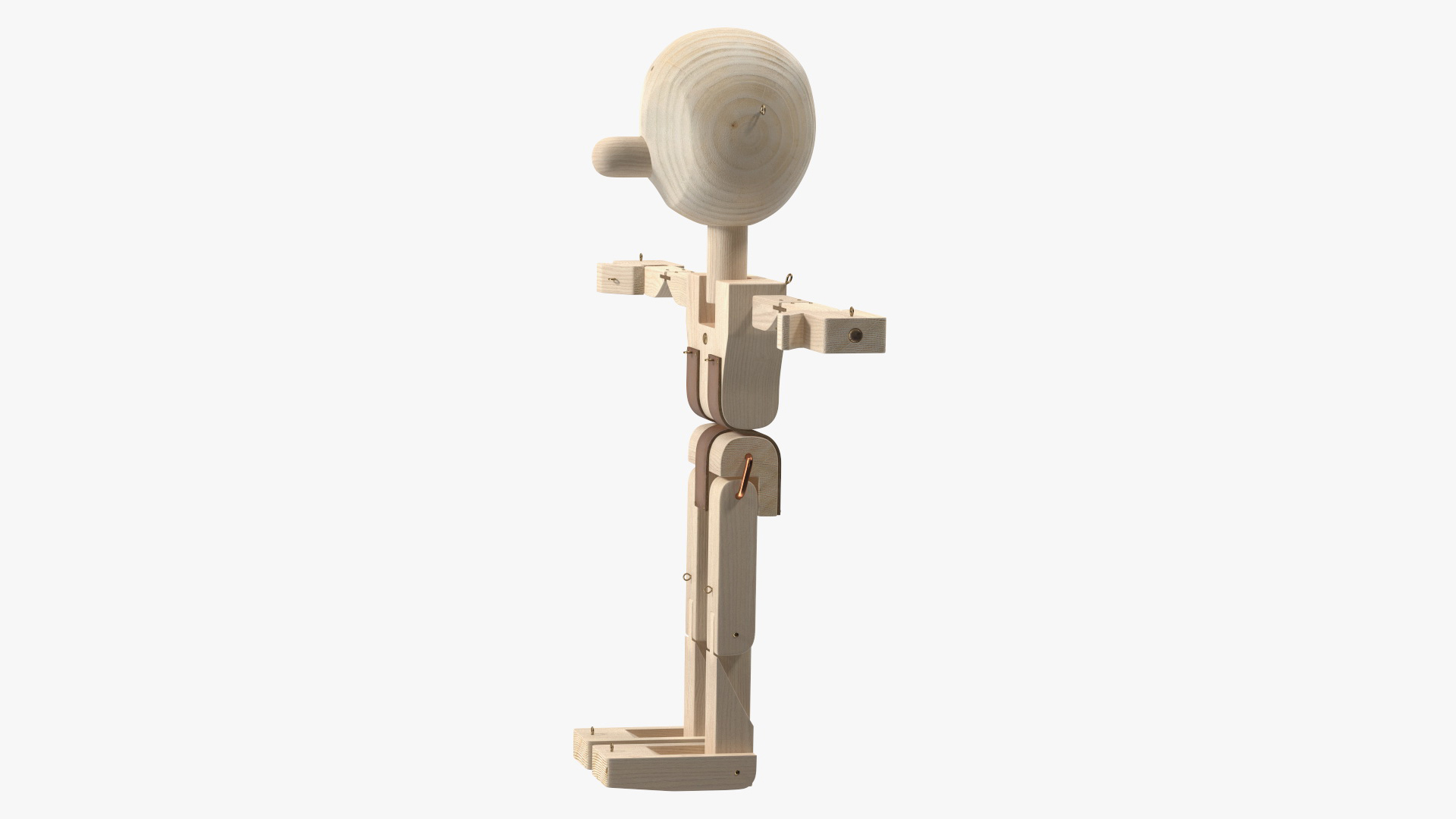 3D Raw Wooden Character Rigged for Modo