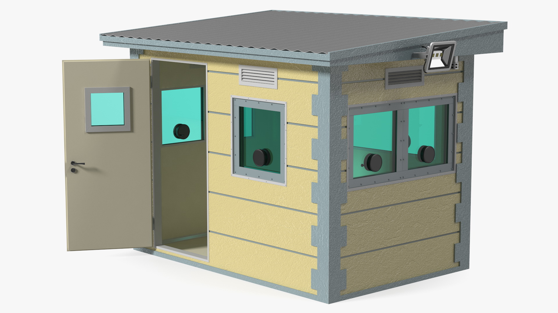 Outdoor Bullet Resistant Security Booth 3D model