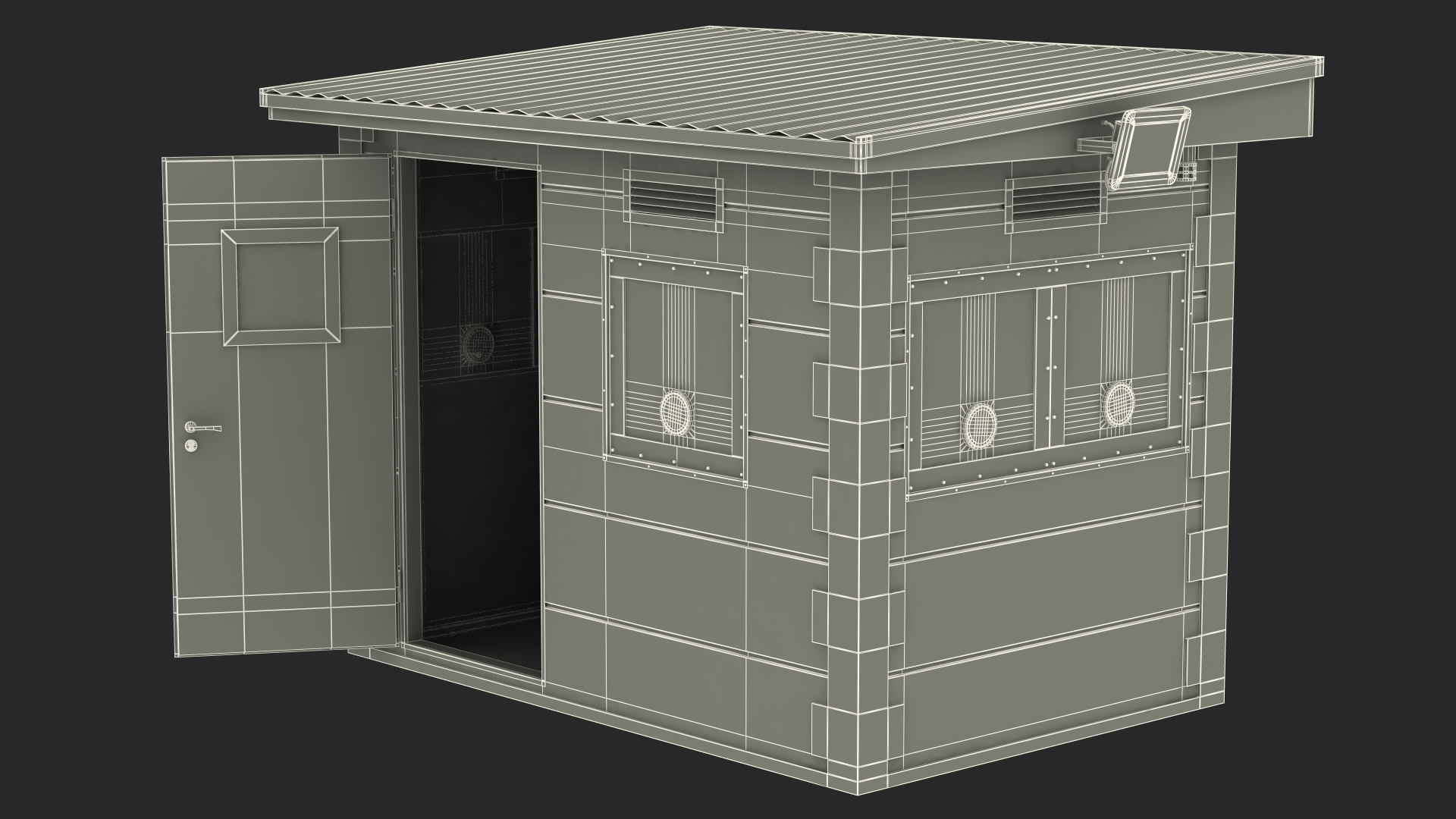Outdoor Bullet Resistant Security Booth 3D model