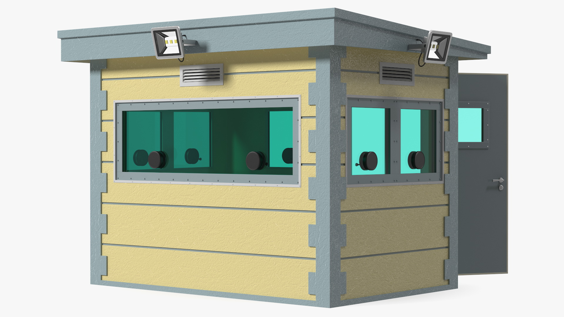 Outdoor Bullet Resistant Security Booth 3D model