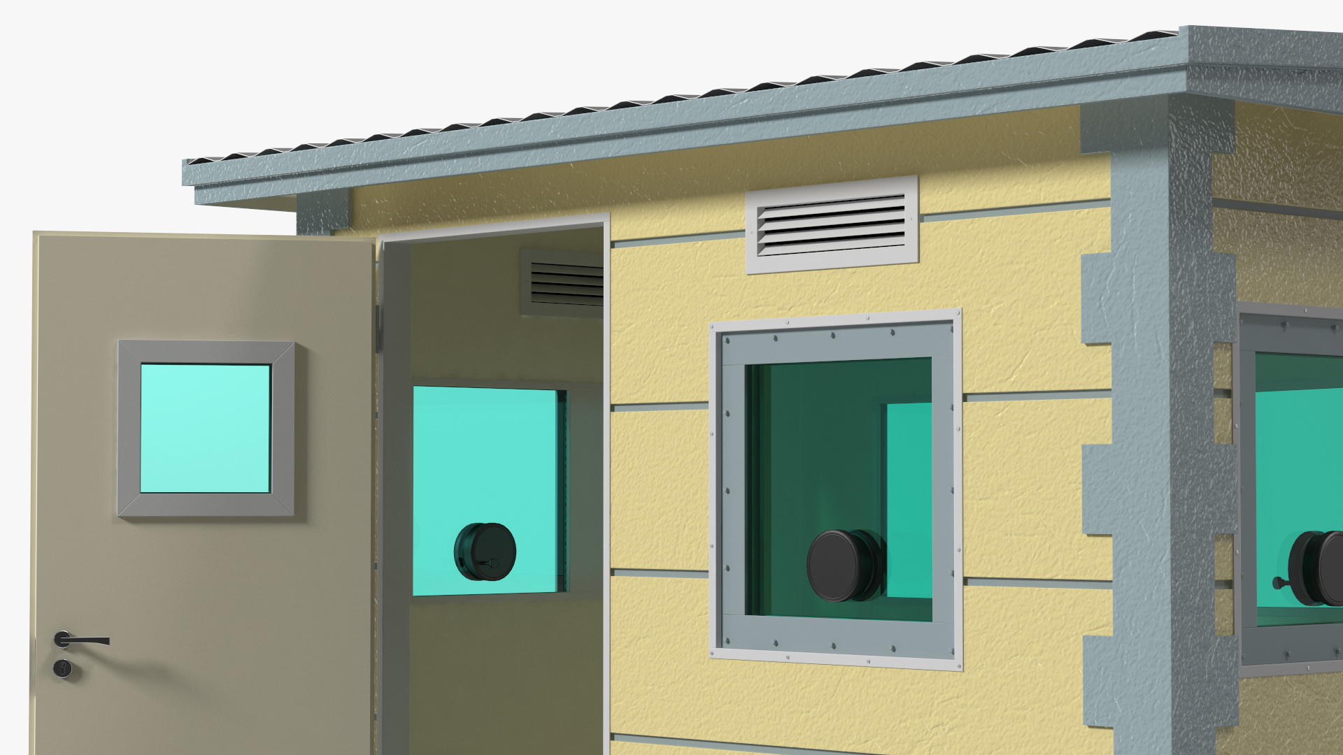 Outdoor Bullet Resistant Security Booth 3D model