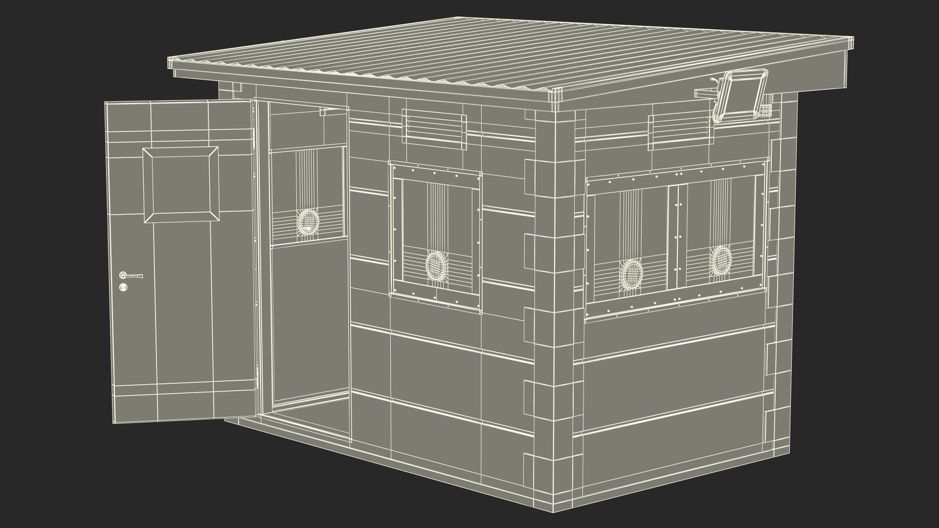 Outdoor Bullet Resistant Security Booth 3D model