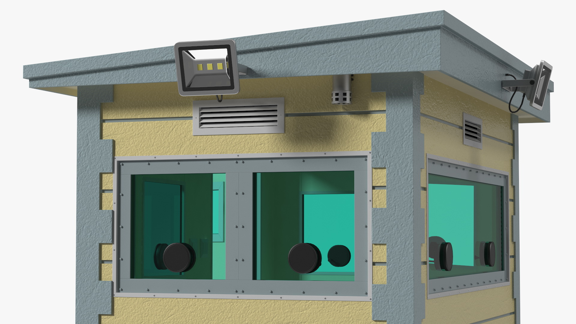 Outdoor Bullet Resistant Security Booth 3D model