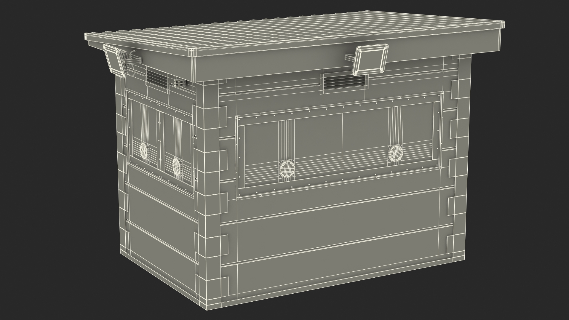 Outdoor Bullet Resistant Security Booth 3D model