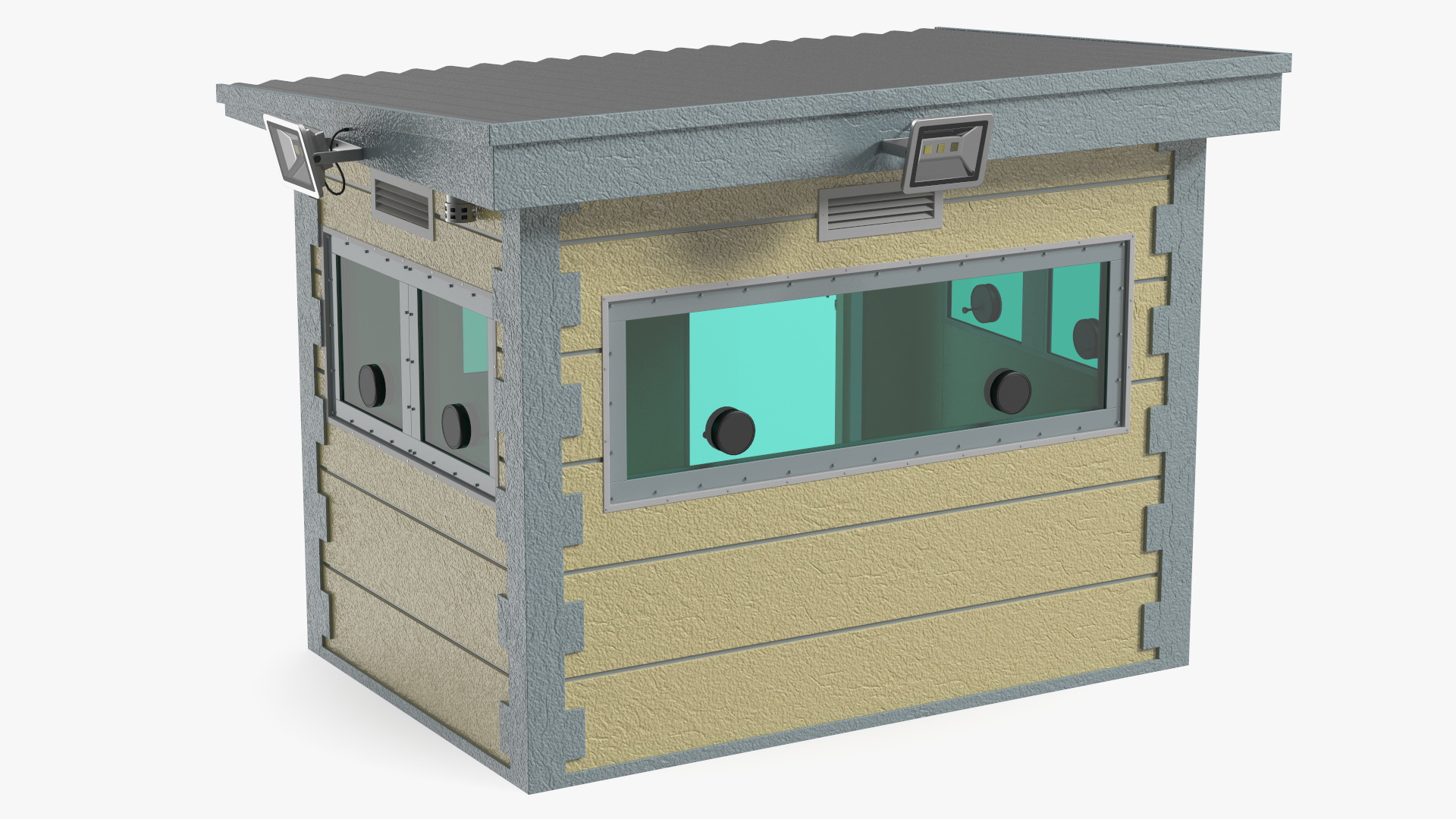 Outdoor Bullet Resistant Security Booth 3D model
