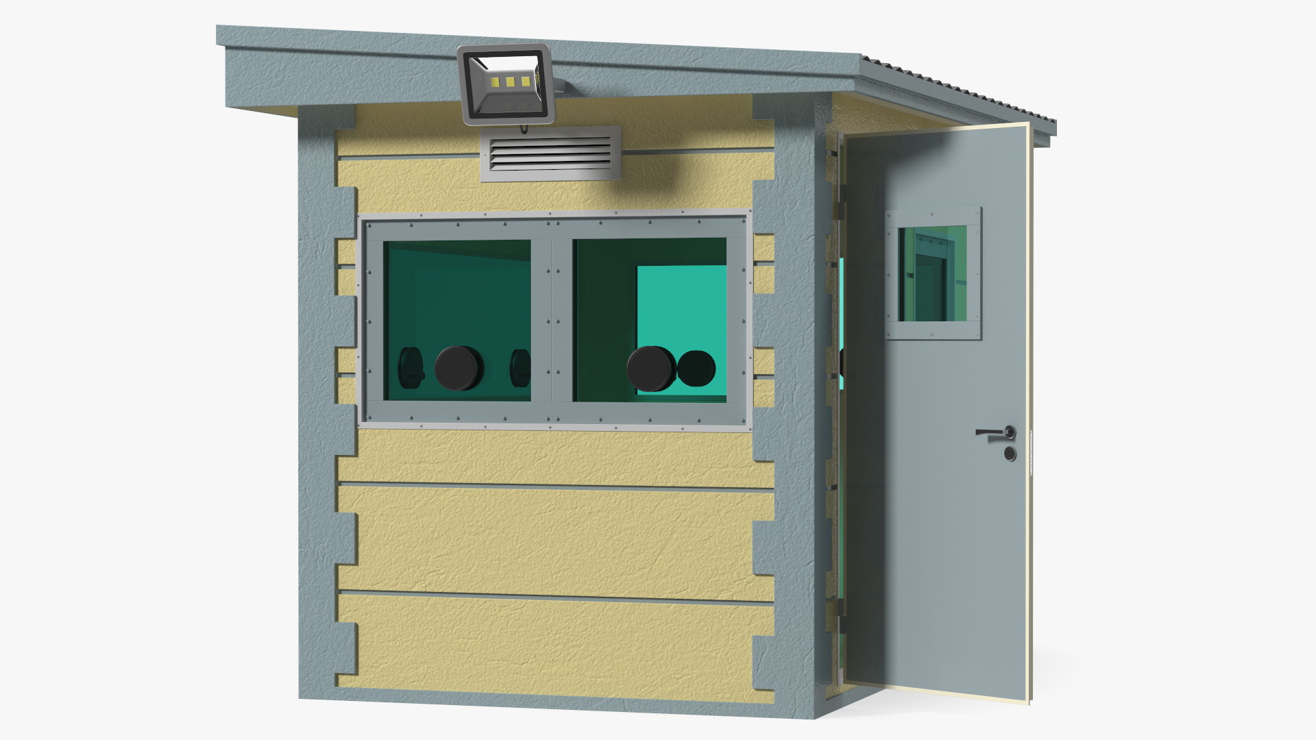 Outdoor Bullet Resistant Security Booth 3D model