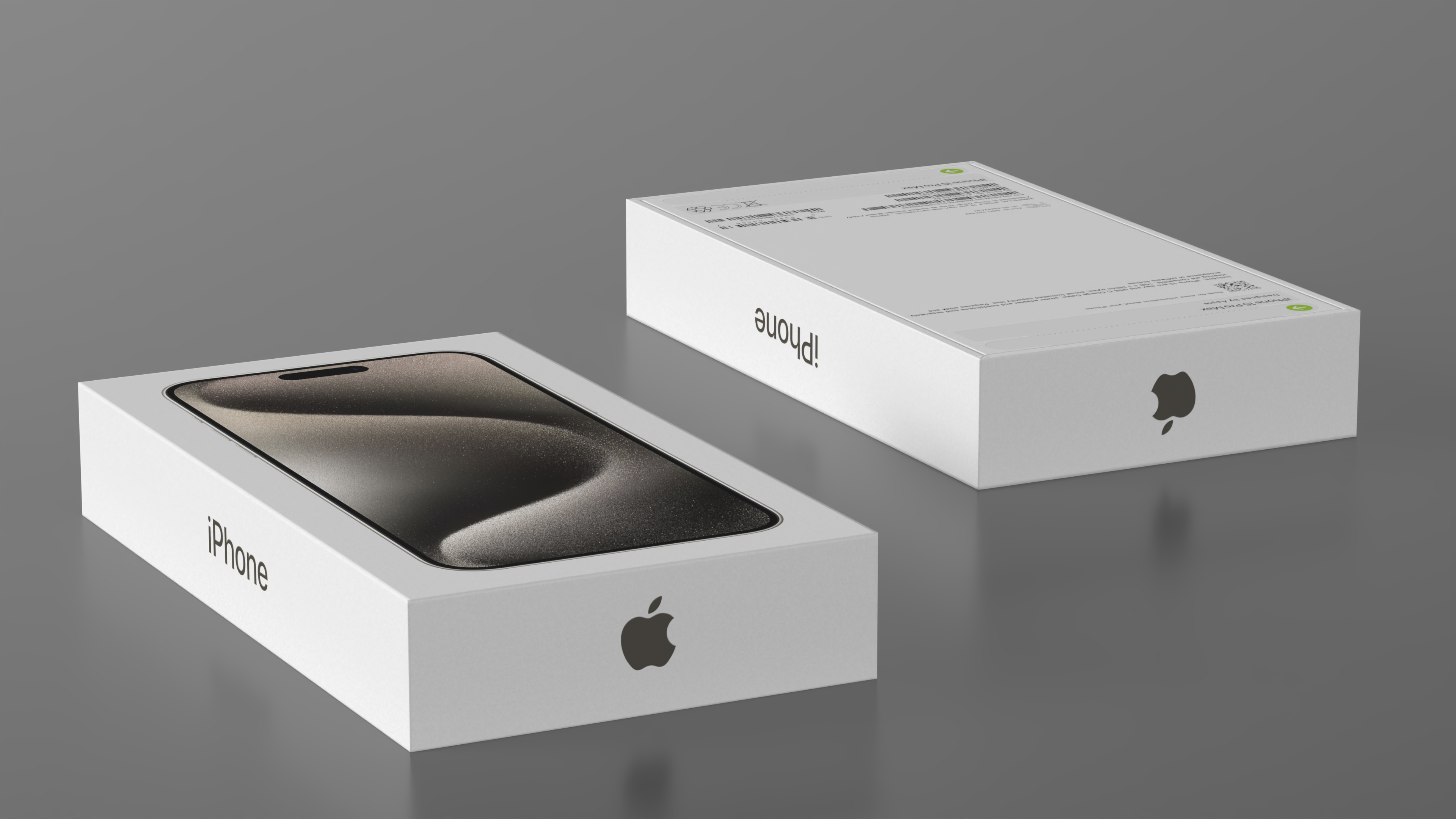 Apple iPhone 15 Pro Max Natural Titanium Packaging Box 3D model