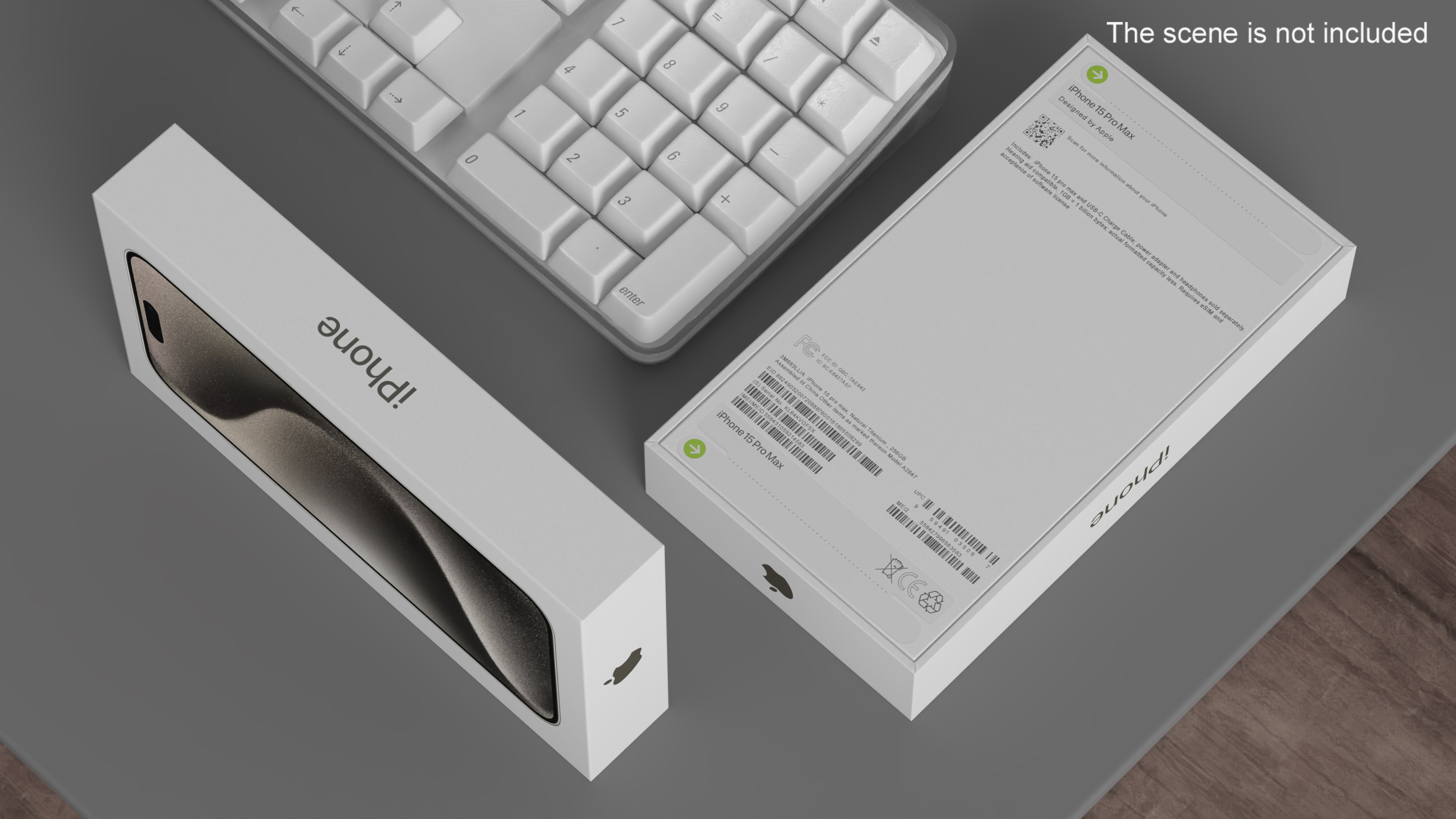 Apple iPhone 15 Pro Max Natural Titanium Packaging Box 3D model