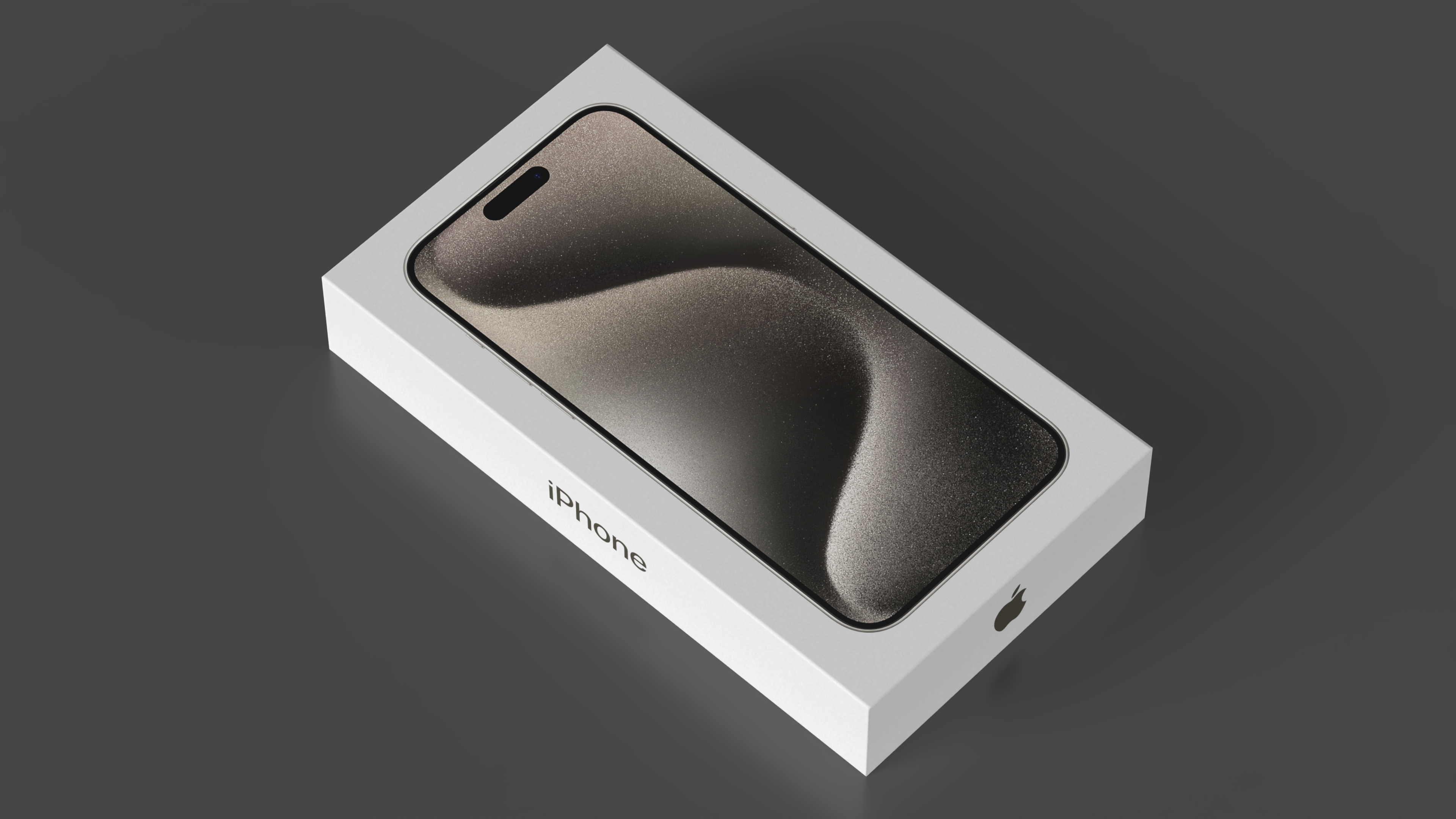 Apple iPhone 15 Pro Max Natural Titanium Packaging Box 3D model