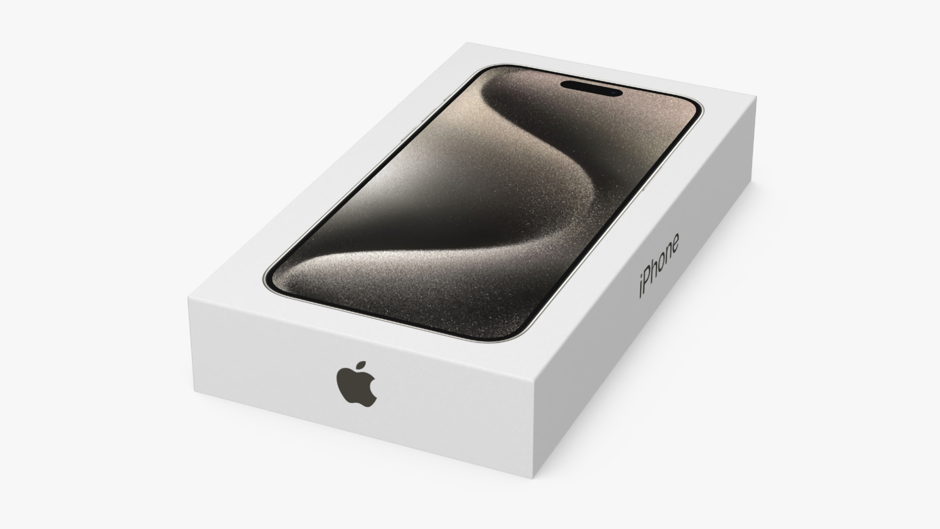Apple iPhone 15 Pro Max Natural Titanium Packaging Box 3D model