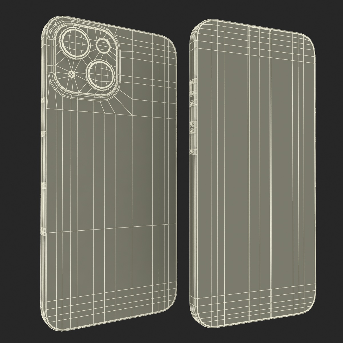 3D model IPhone 15 Plus Golden Cracked Glass