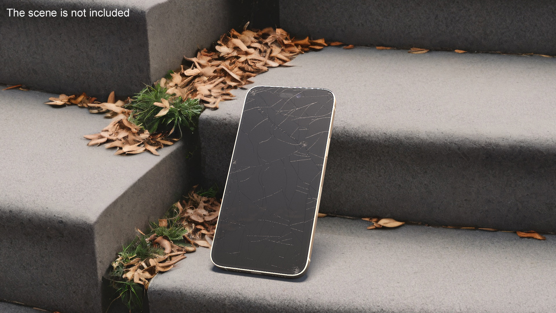 3D model IPhone 15 Plus Golden Cracked Glass