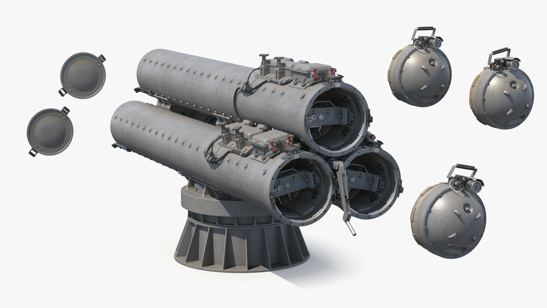 3D Submarine Torpedo Mark 46 and Launch System Mark 32