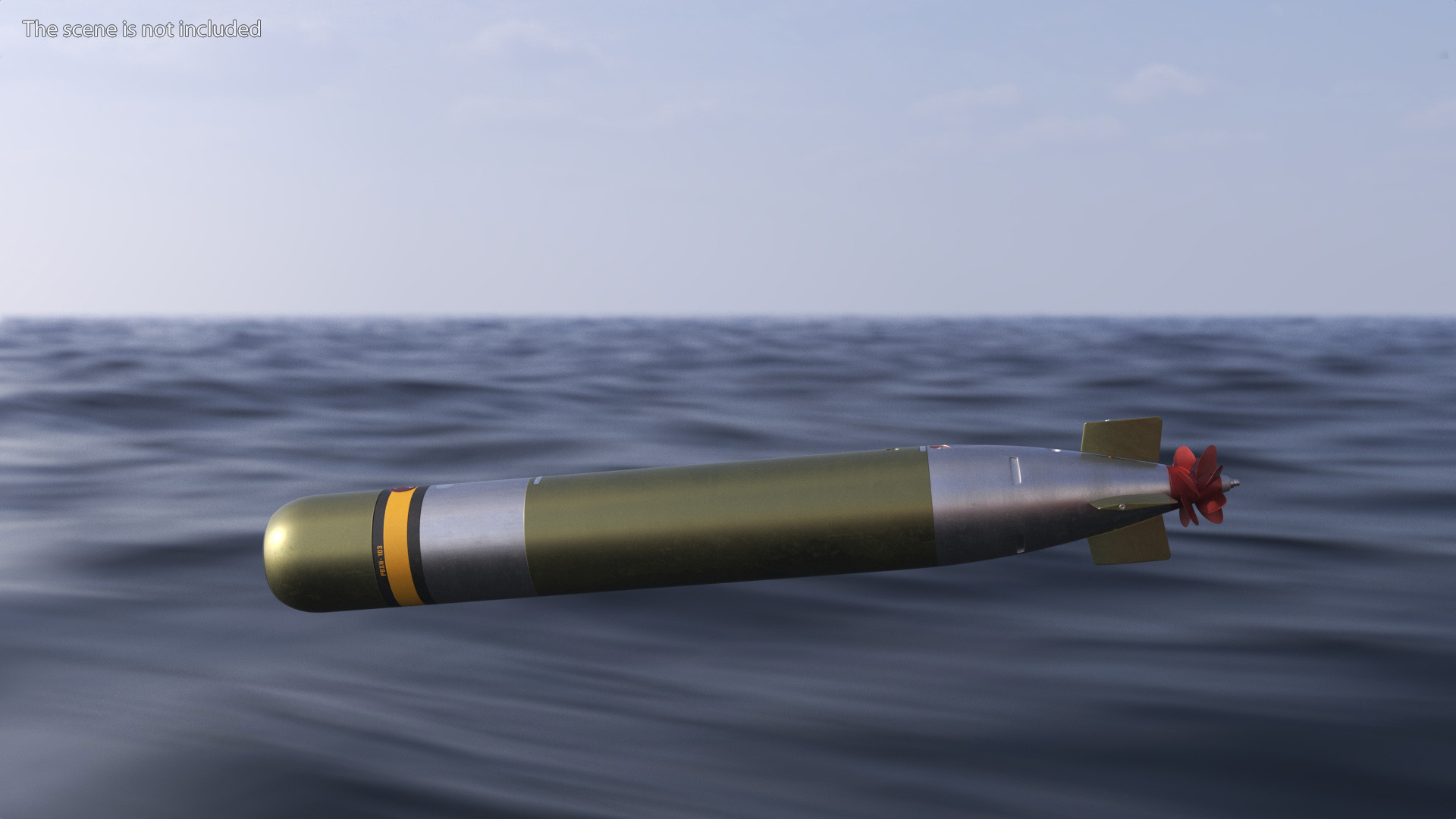 3D Submarine Torpedo Mark 46 and Launch System Mark 32