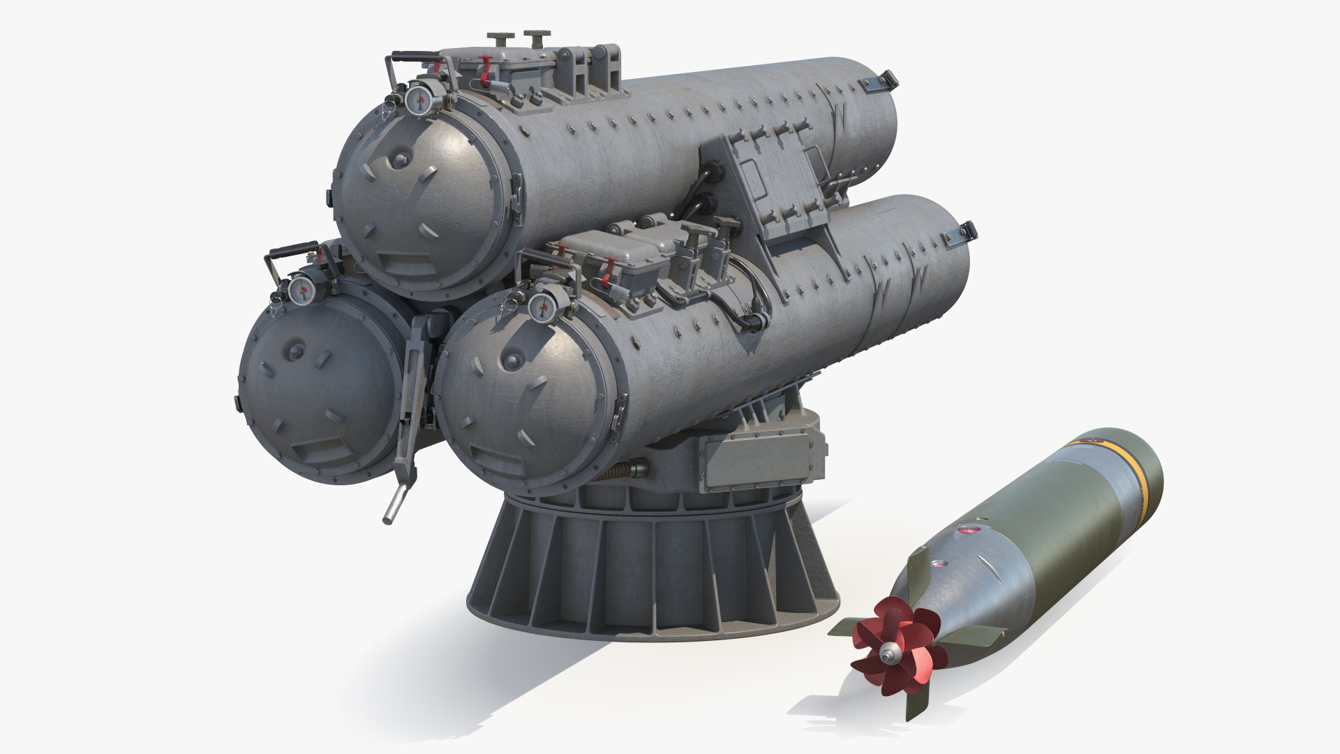 3D Submarine Torpedo Mark 46 and Launch System Mark 32