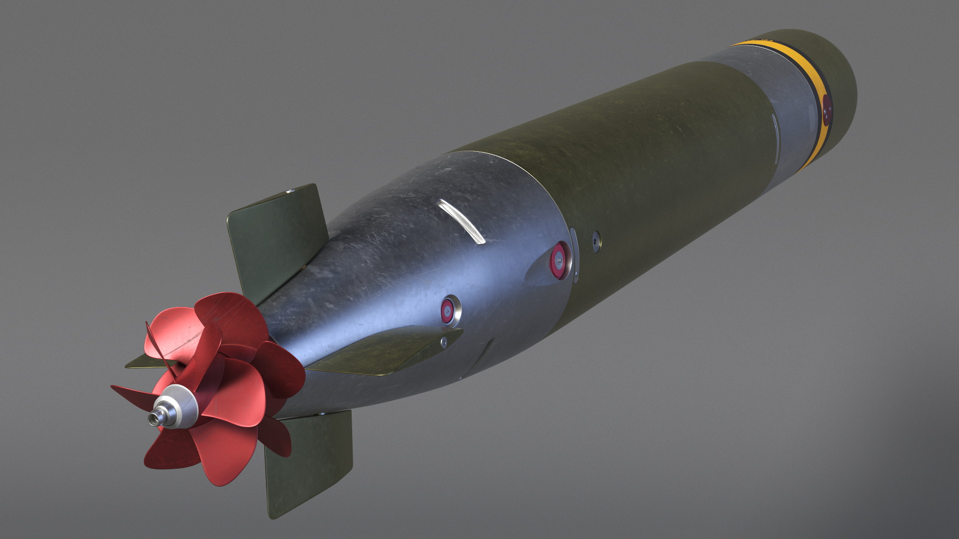 3D Submarine Torpedo Mark 46 and Launch System Mark 32