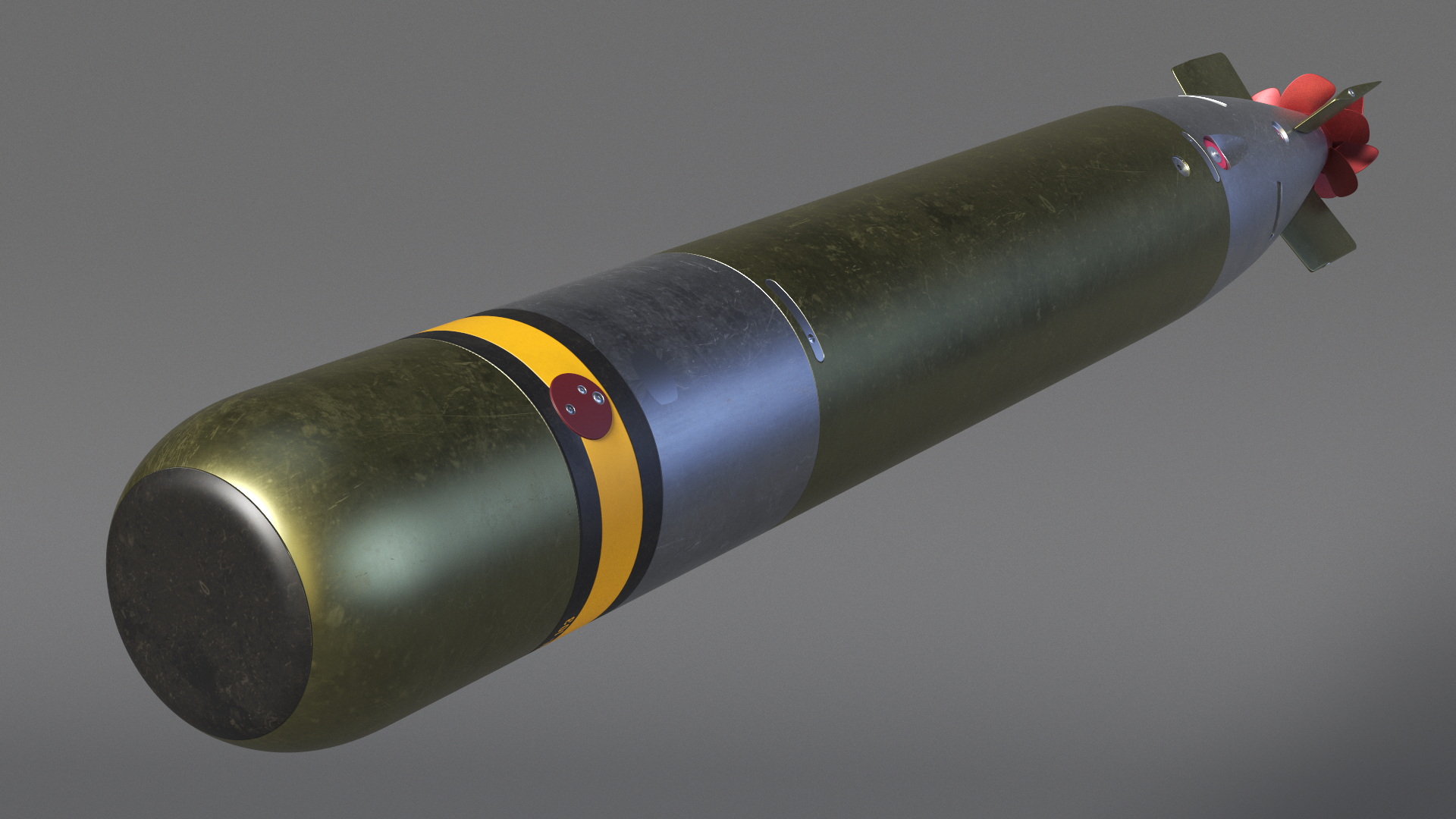3D Submarine Torpedo Mark 46 and Launch System Mark 32