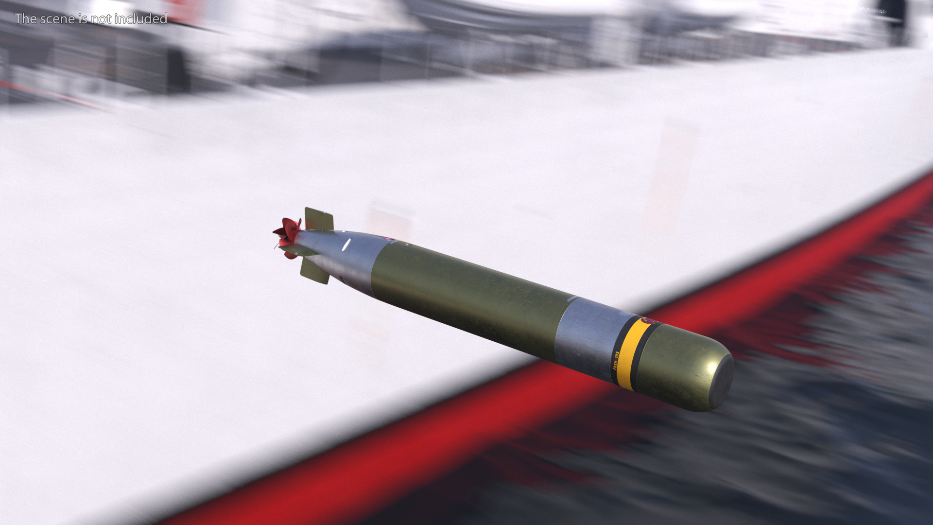 3D Submarine Torpedo Mark 46 and Launch System Mark 32