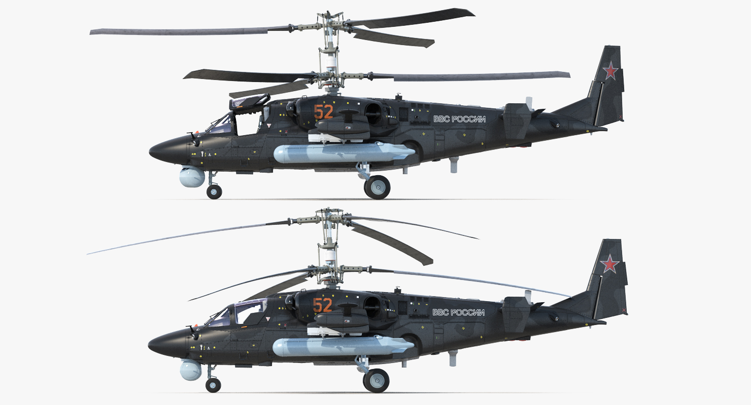 Kamov KA52 Black Shark Rigged 3D model