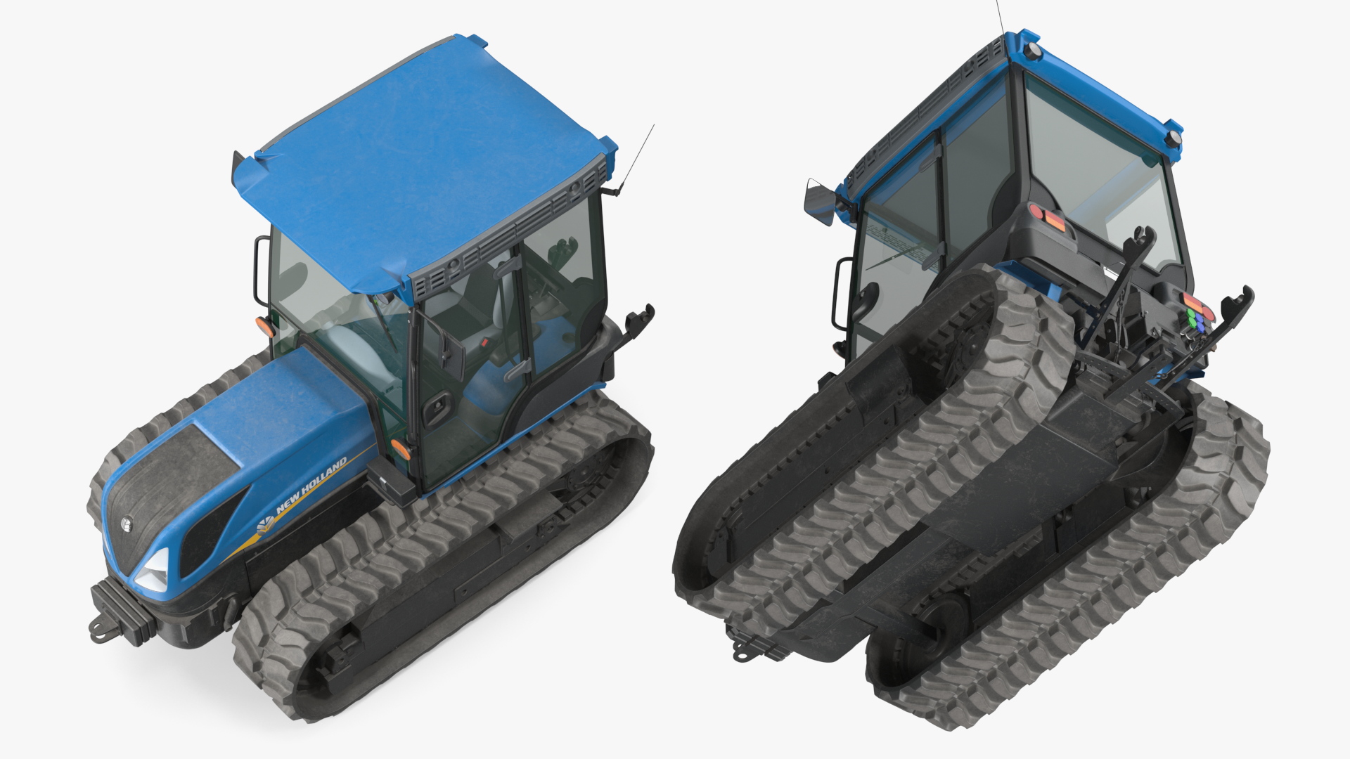 New Holland TK4 Crawler Cabin Dirty Rigged 3D