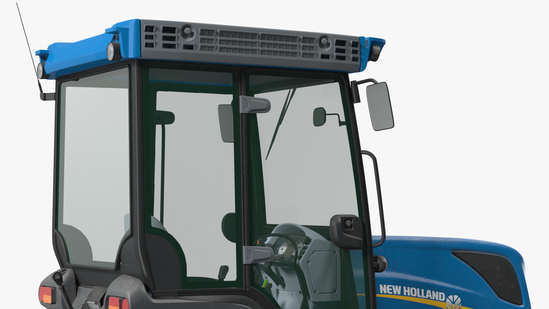 New Holland TK4 Crawler Cabin Dirty Rigged 3D
