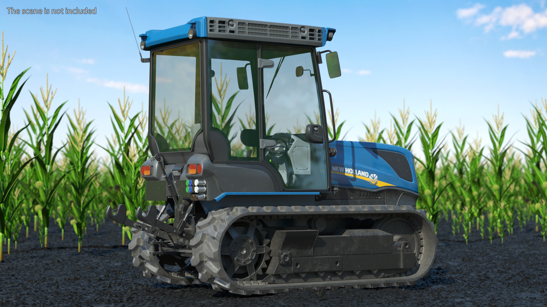 New Holland TK4 Crawler Cabin Dirty Rigged 3D