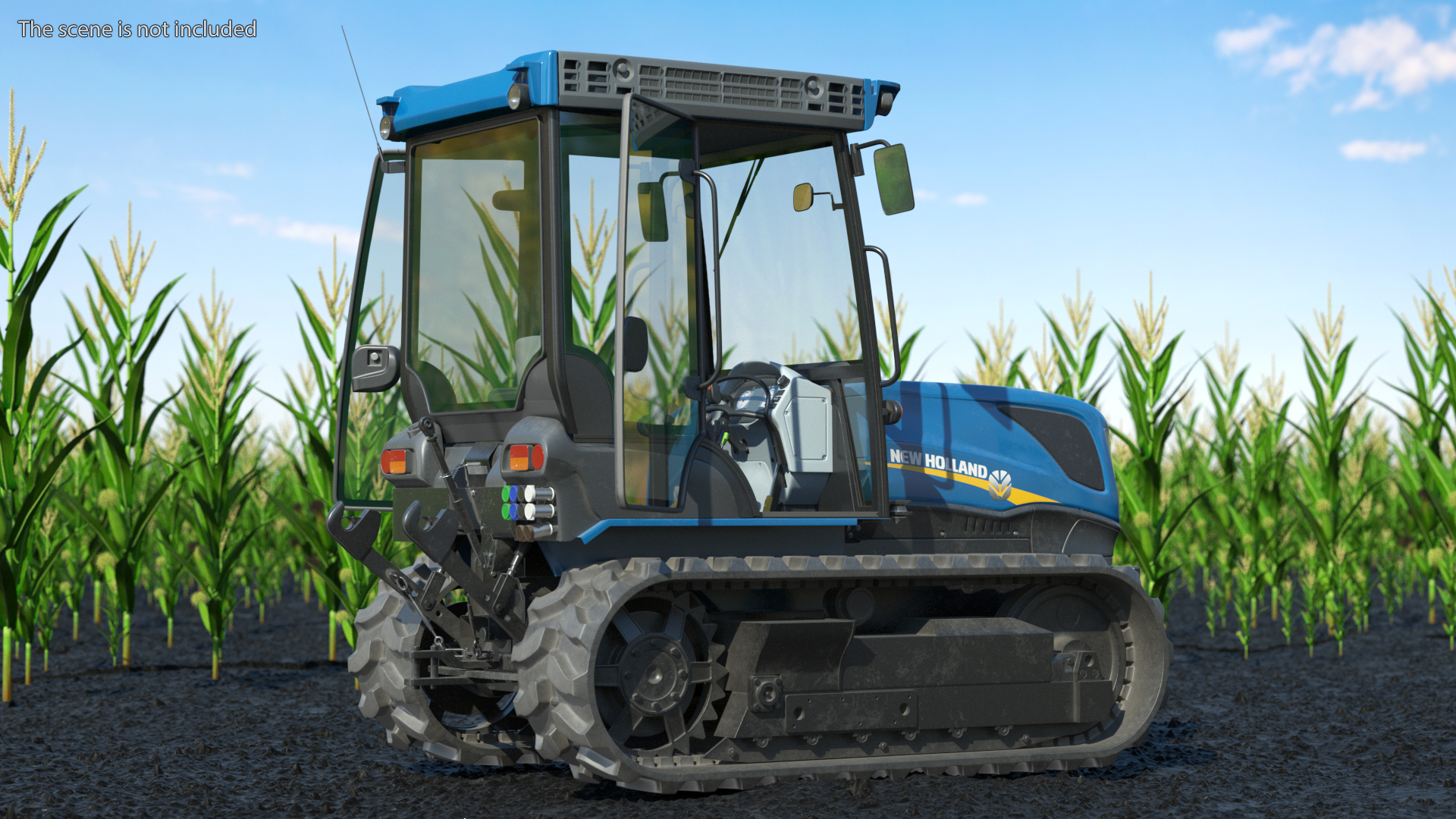 New Holland TK4 Crawler Cabin Dirty Rigged 3D