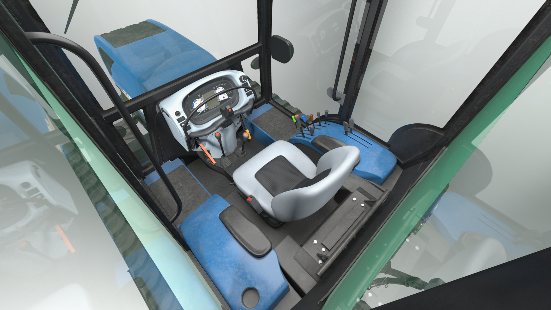 New Holland TK4 Crawler Cabin Dirty Rigged 3D