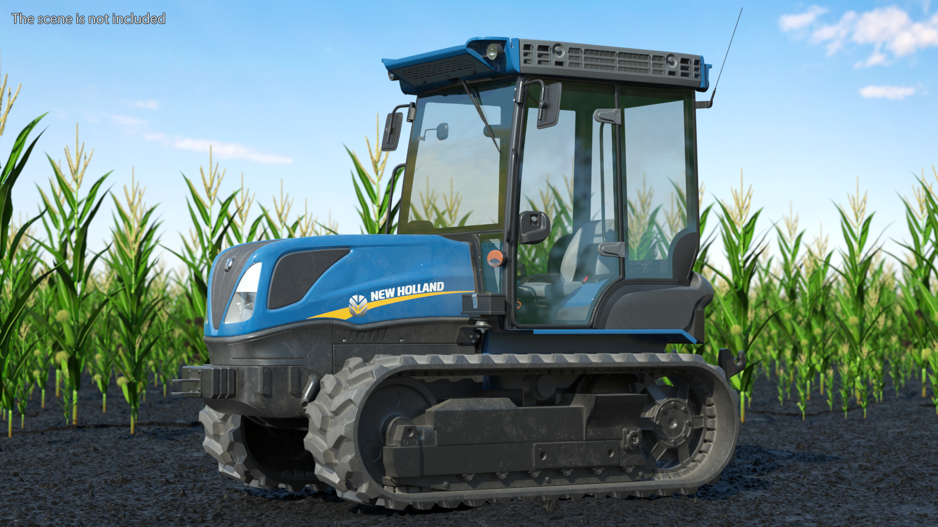 New Holland TK4 Crawler Cabin Dirty Rigged 3D