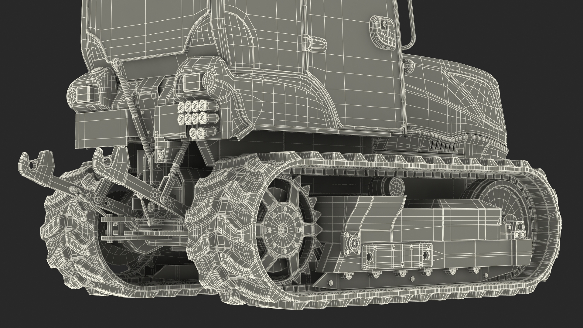 New Holland TK4 Crawler Cabin Dirty Rigged 3D