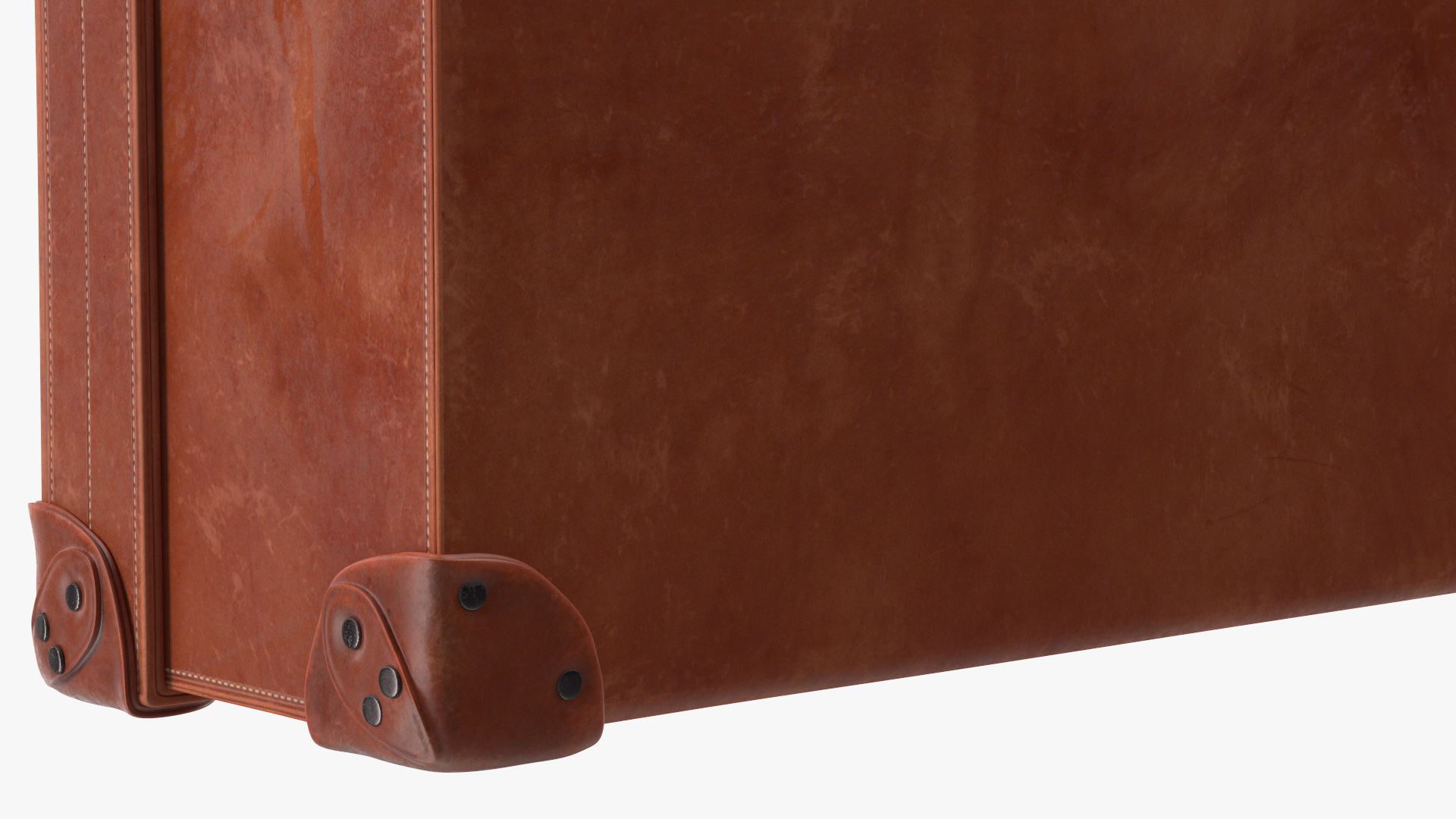 Vintage Leather Suitcase Medium Brown 3D