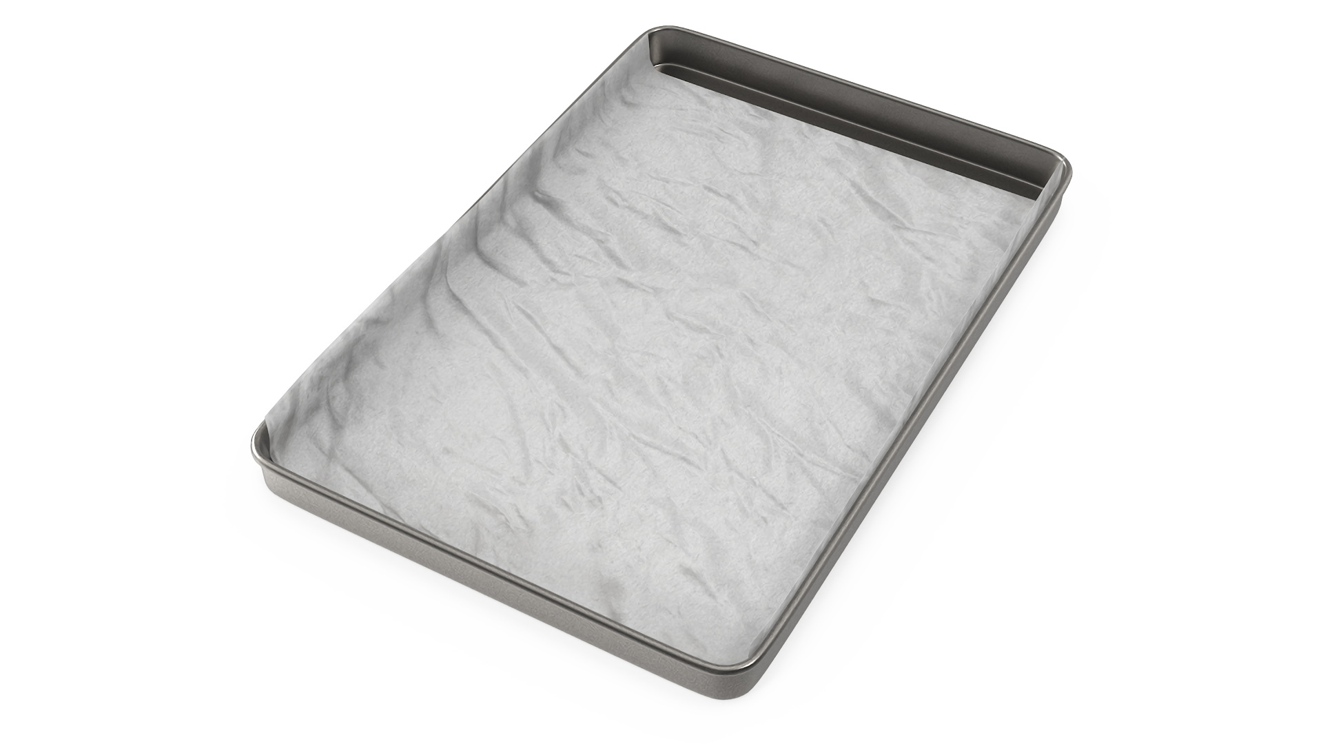 3D model Oven Tray with Parchment Paper