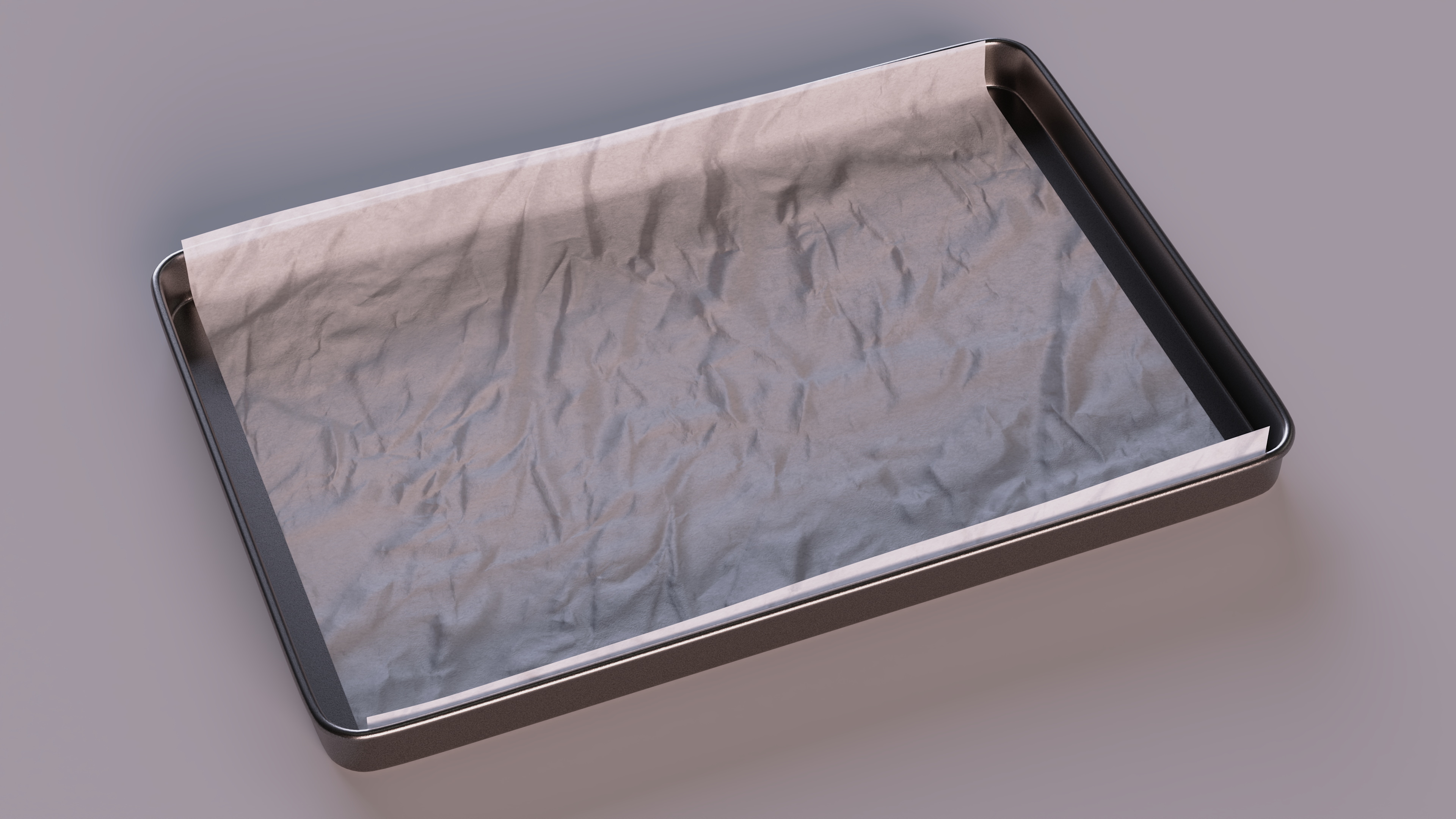 3D model Oven Tray with Parchment Paper