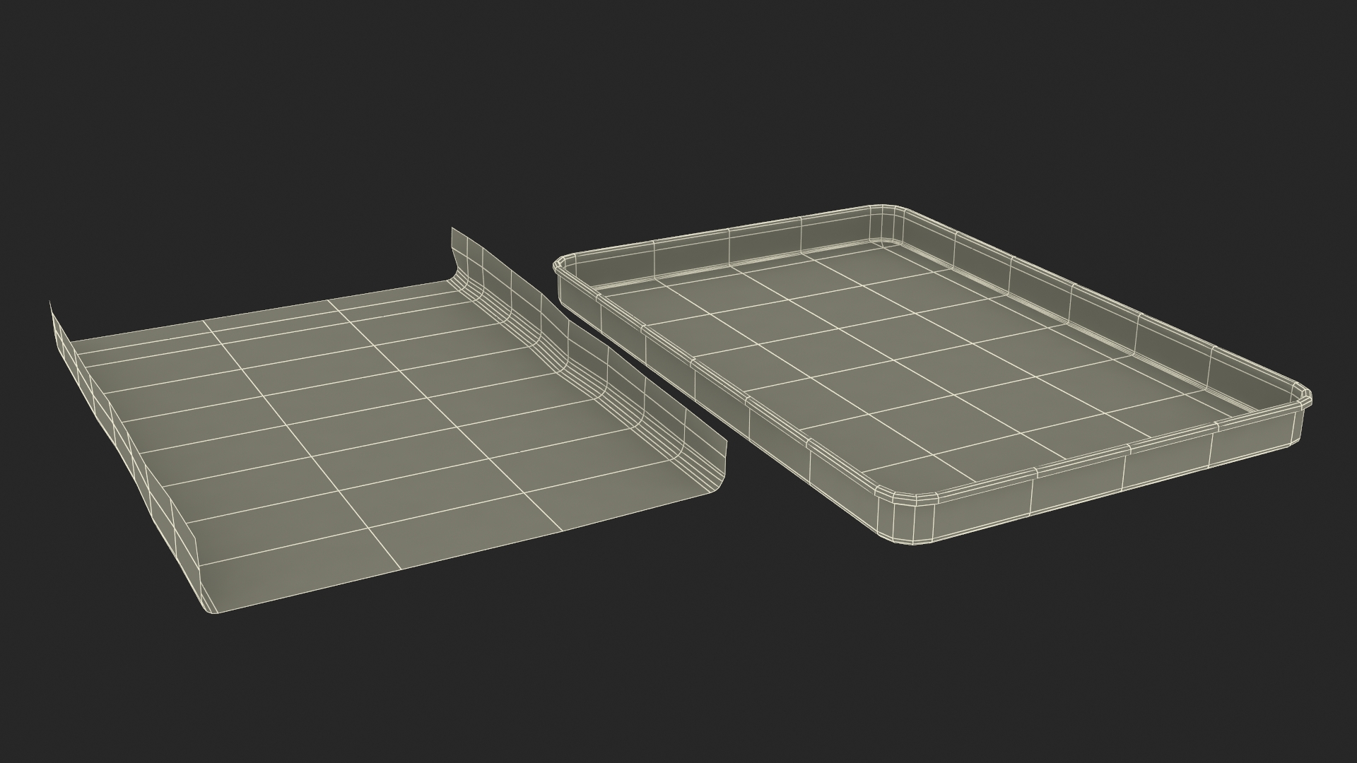 3D model Oven Tray with Parchment Paper