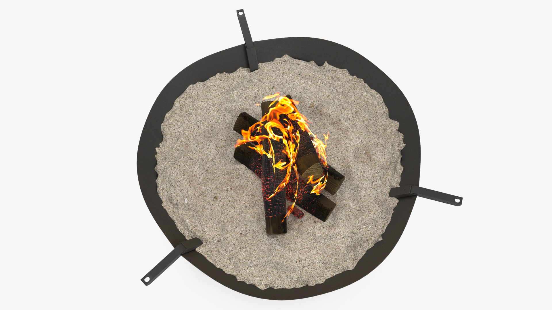 3D Fire Pit Cone with Bonfire