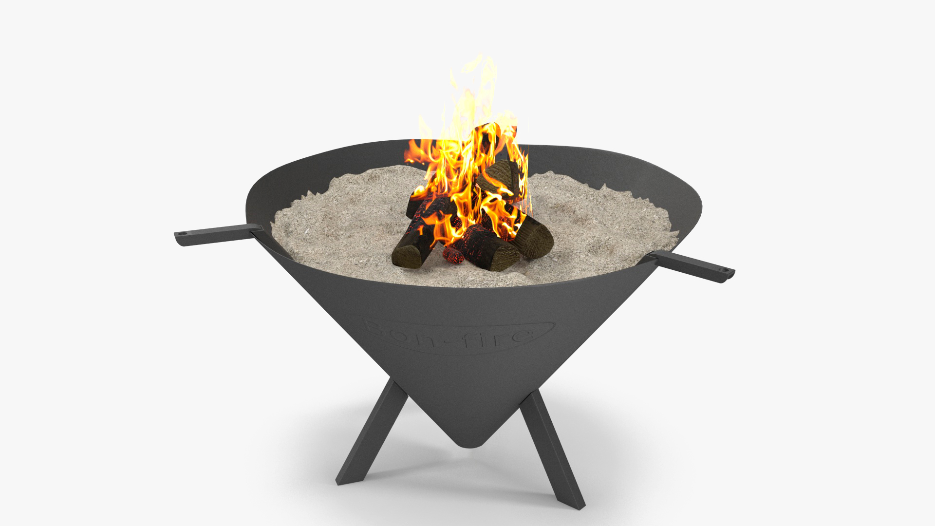 3D Fire Pit Cone with Bonfire
