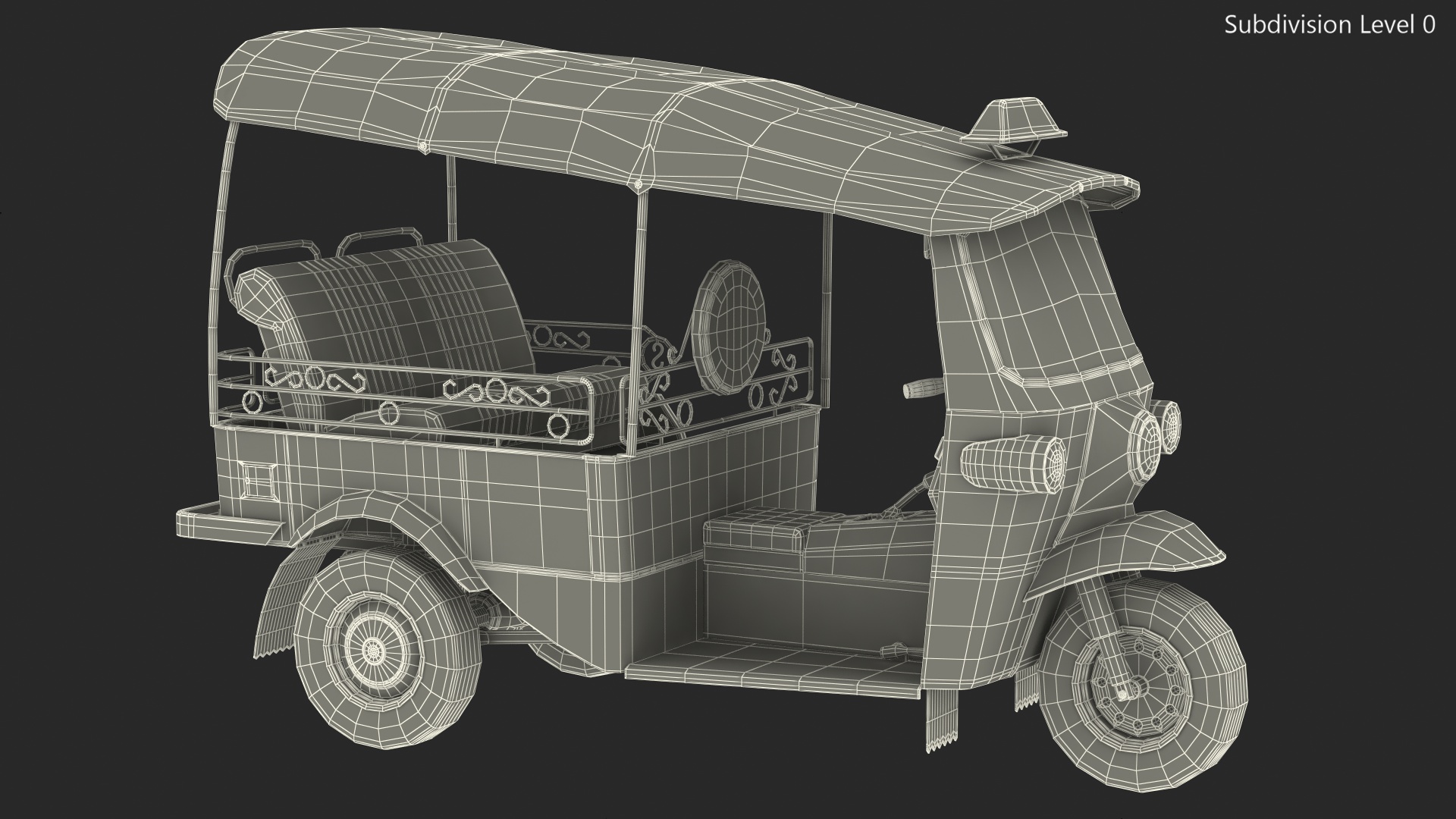 Traditional Tuk Tuk Taxi 3D model