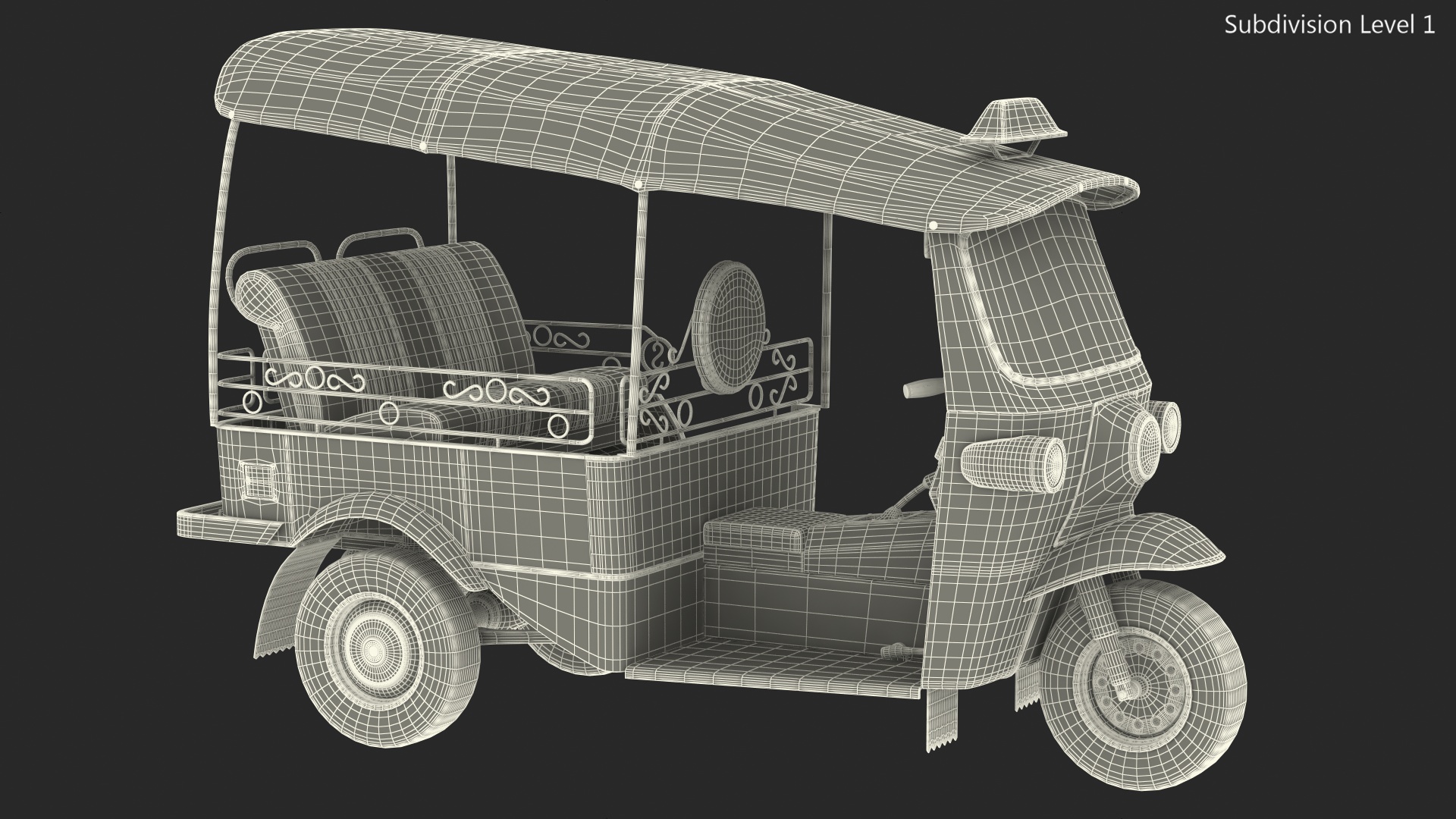 Traditional Tuk Tuk Taxi 3D model
