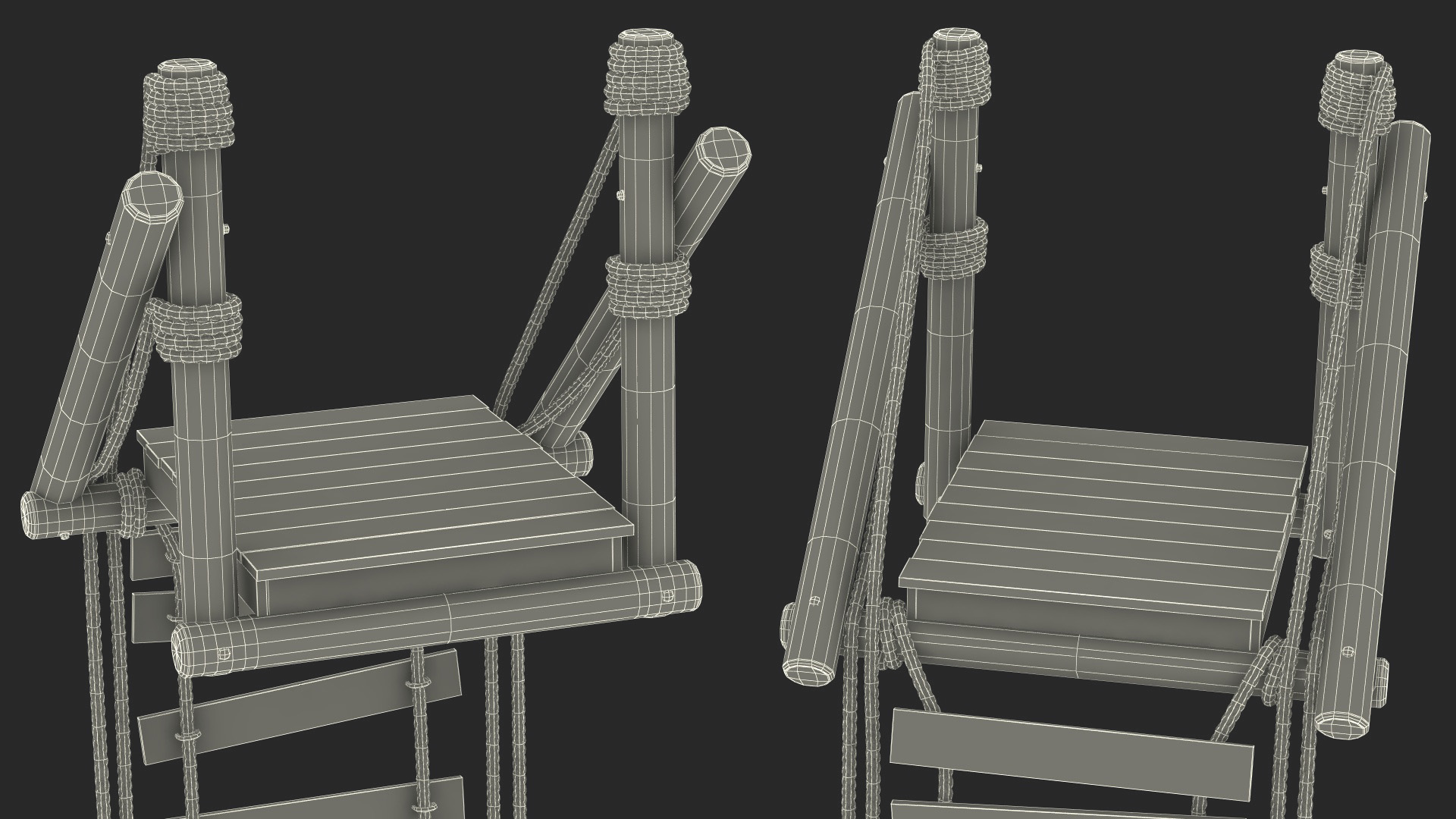 Broken Rope Bridge Fur 3D